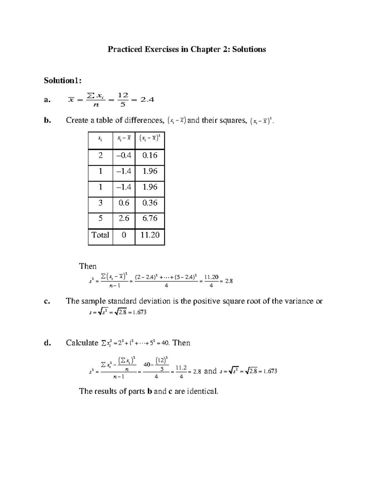 Practiced Exercises Chapter 2 - Practiced Exercises In Chapter 2 ...