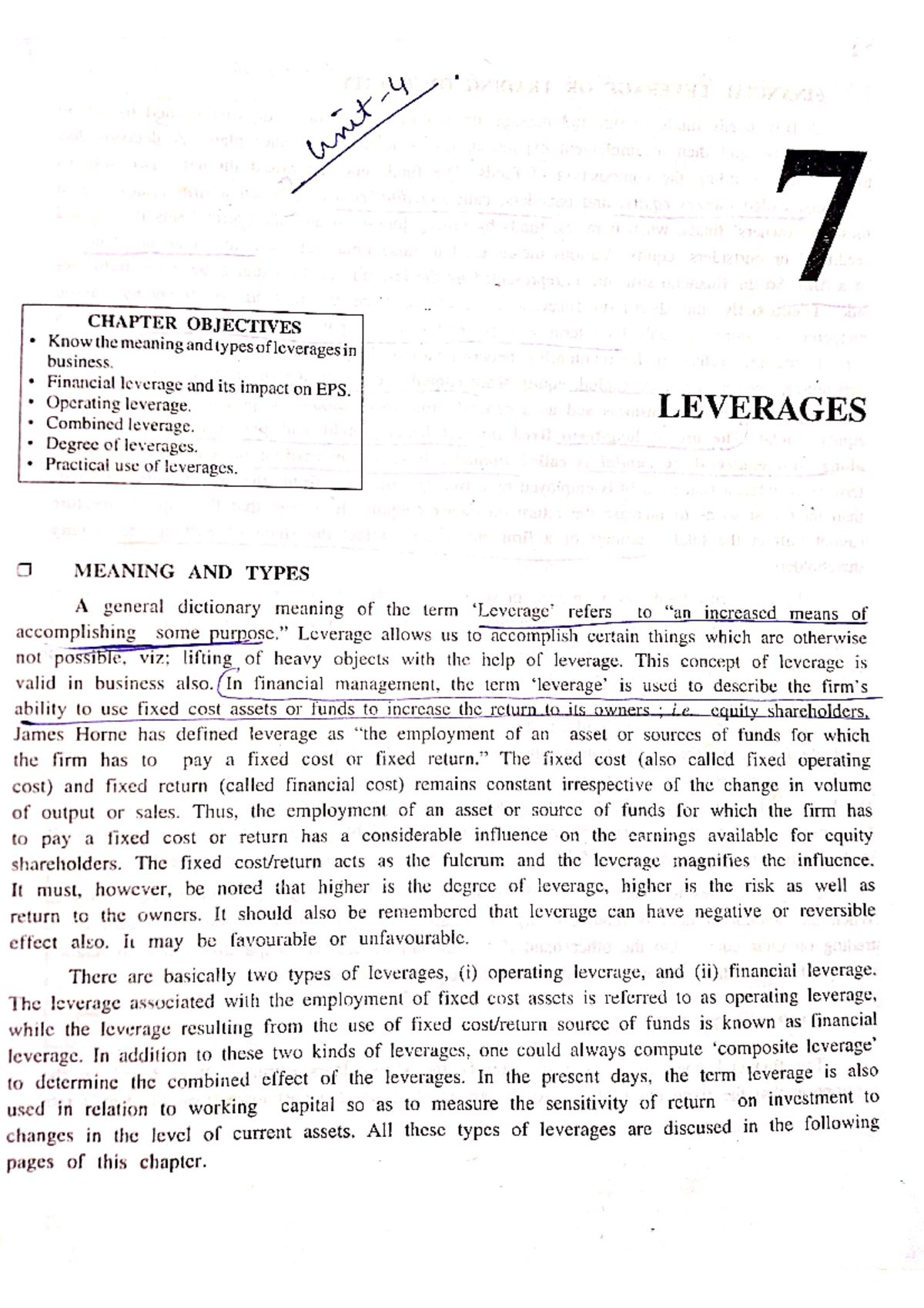 Levearges (AFM) - notes on leverage - advanced financial management ...
