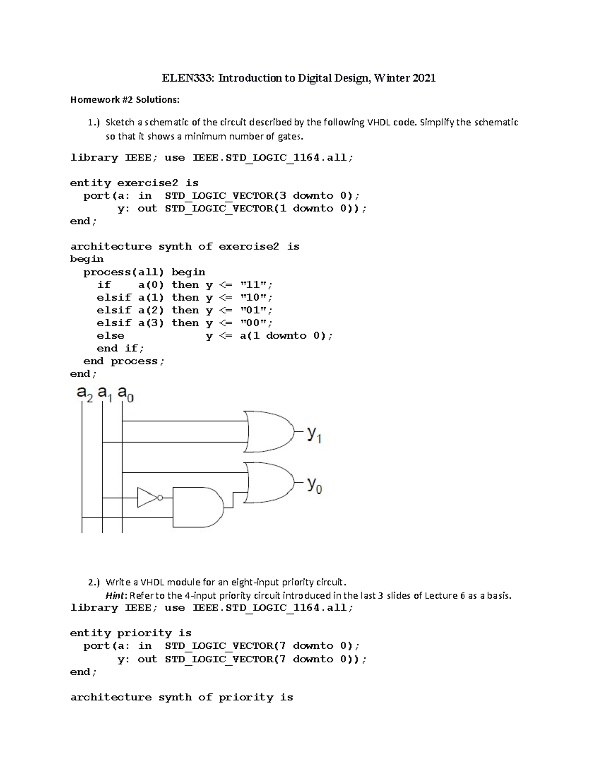 HW2 - Practice homework 2 - ELEN333: Introduction to Digital Design ...