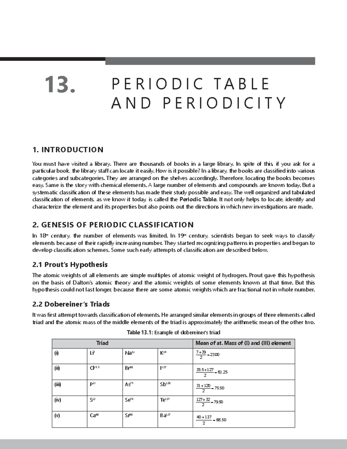 13 - periodic table and its properties - 13. P E R I O D I C T A B L E ...