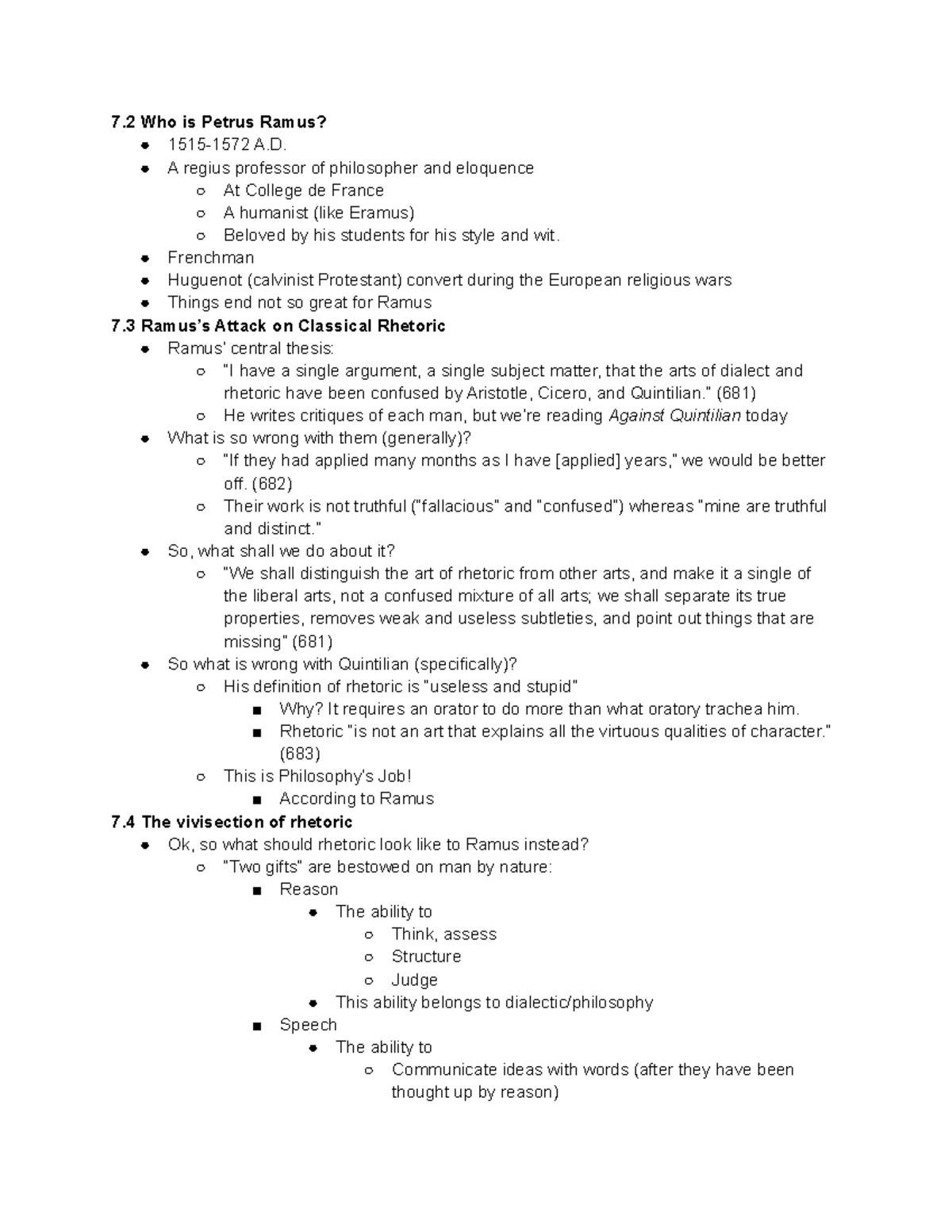 Module 7 SPCM 201 Notes - 7 Who is Petrus Ramus? 1515-1572 A. A regius ...