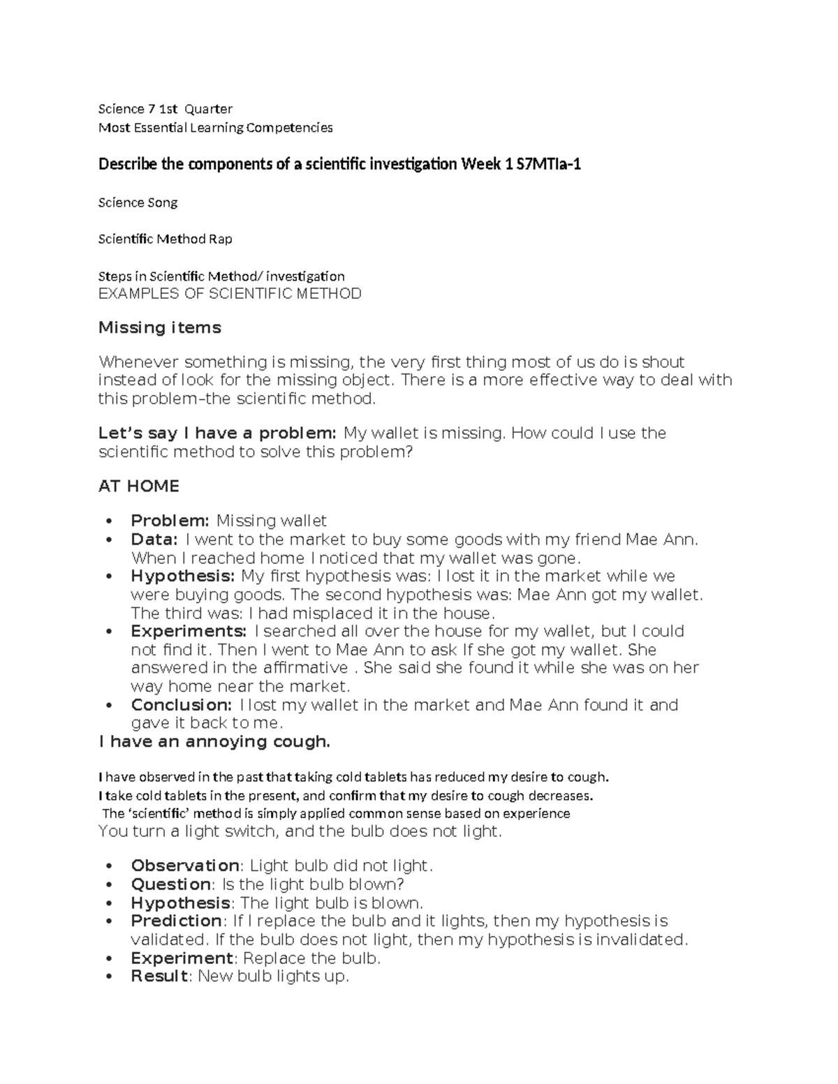 Science 7 1st Quarter - education - Science 7 1st Quarter Most ...