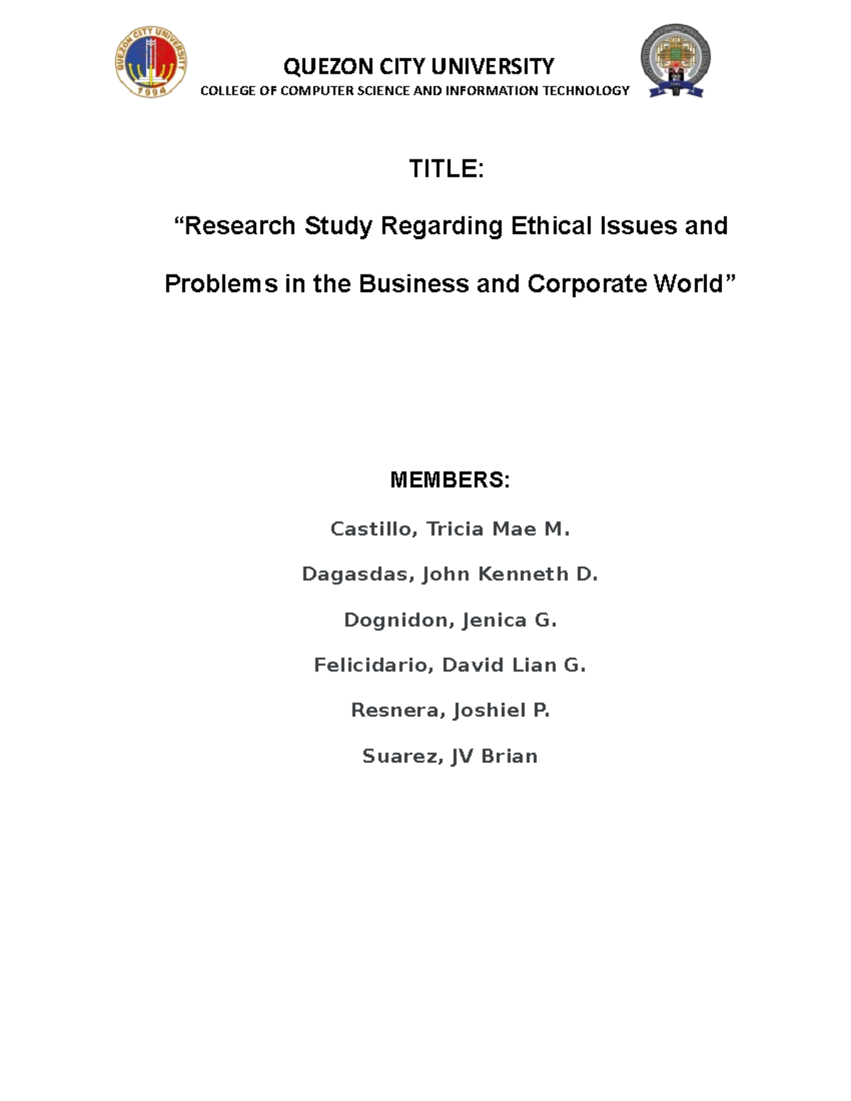 ethical issues in modern business management research paper