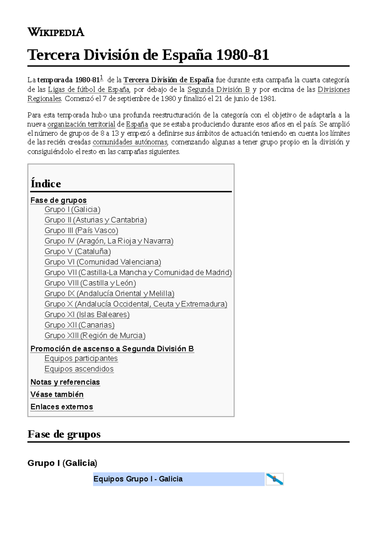 Tercera División de España 198081 Tercera División de España 1980