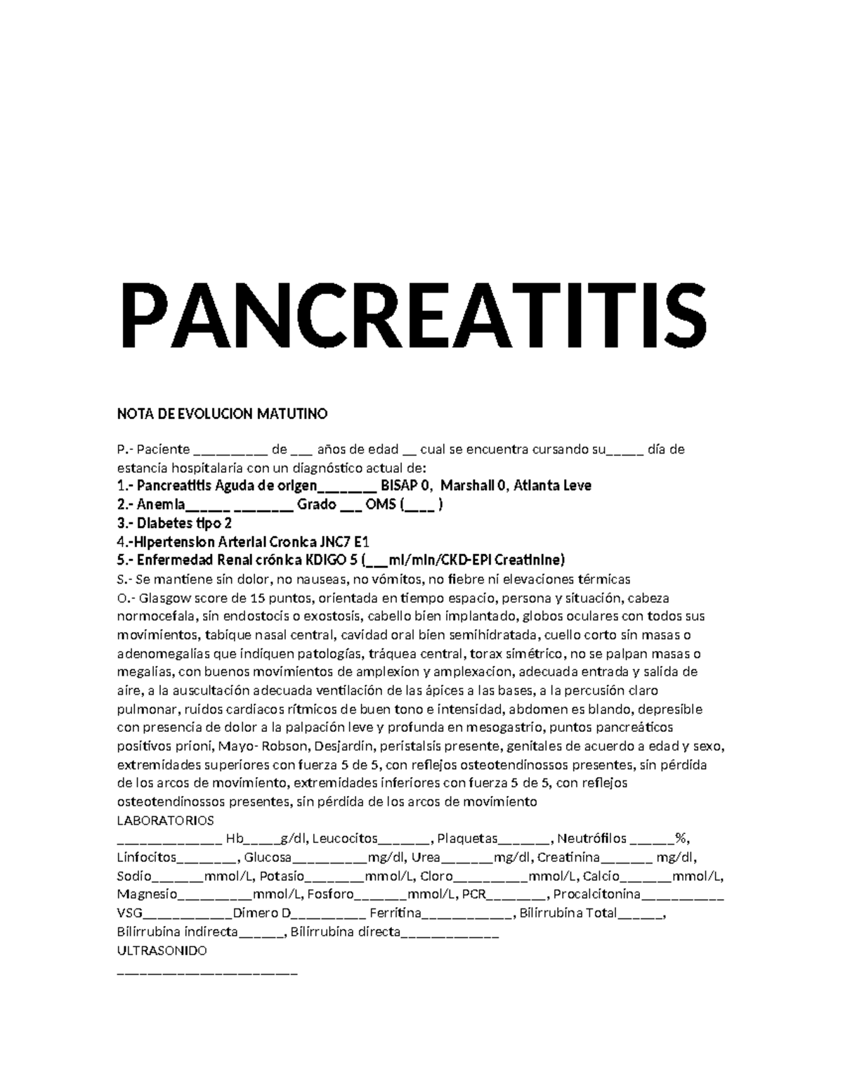 Copia de Perlas - ejemplo de nota medica para paciente con pancreatitis ...