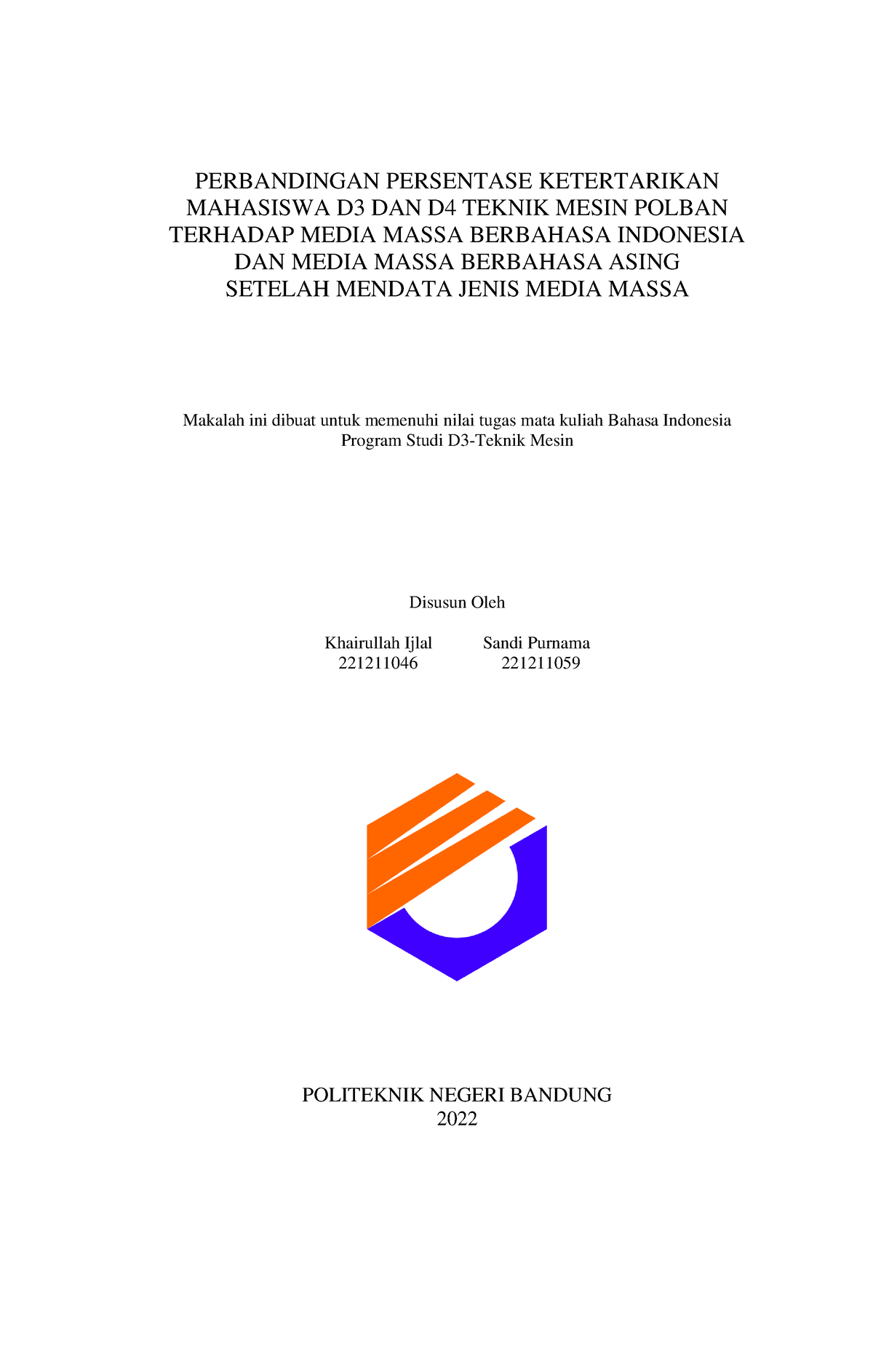 Tugas Akhir Laporan Ilmiah - Bab 1 - PERBANDINGAN PERSENTASE ...