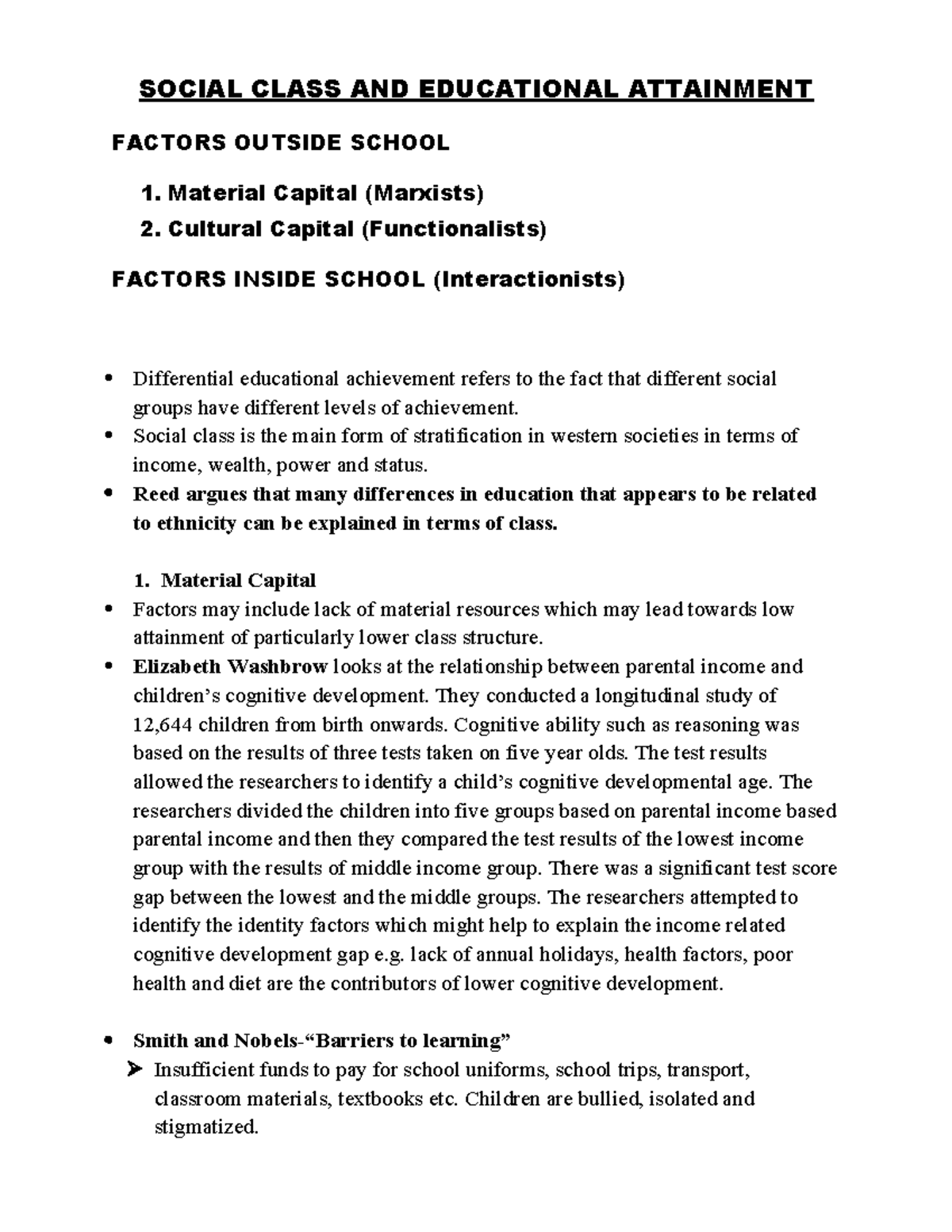 Social Class AND Educational Attainment - SOCIAL CLASS AND EDUCATIONAL ...