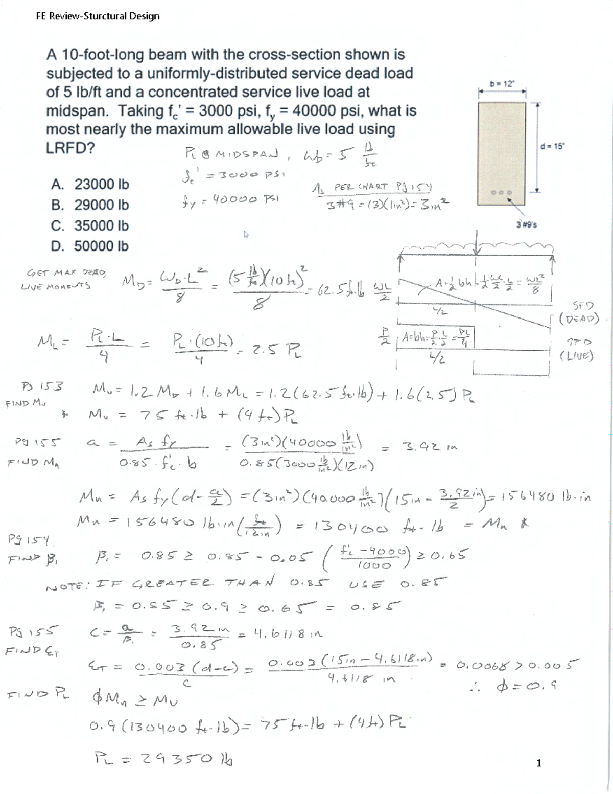 Structural Design Solutions A 10footlong beam with the cross