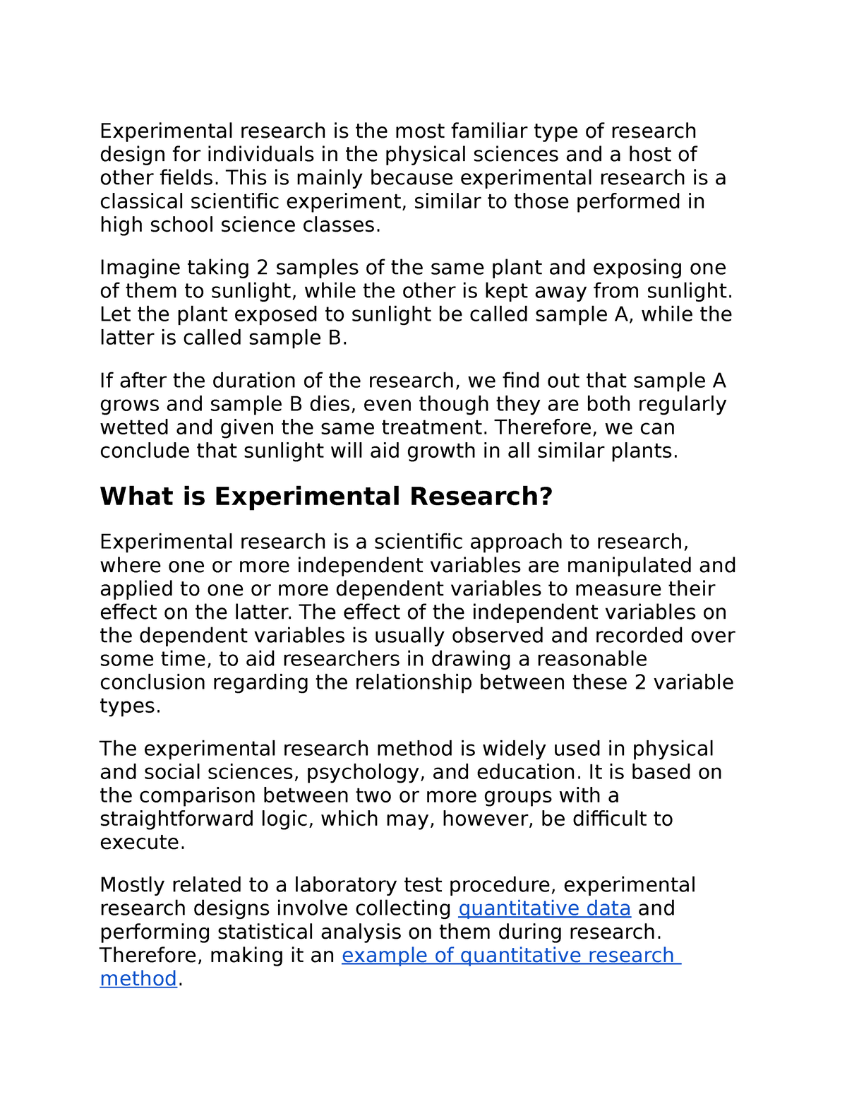 Types Of Experimental Design Experimental Research Is The Most 