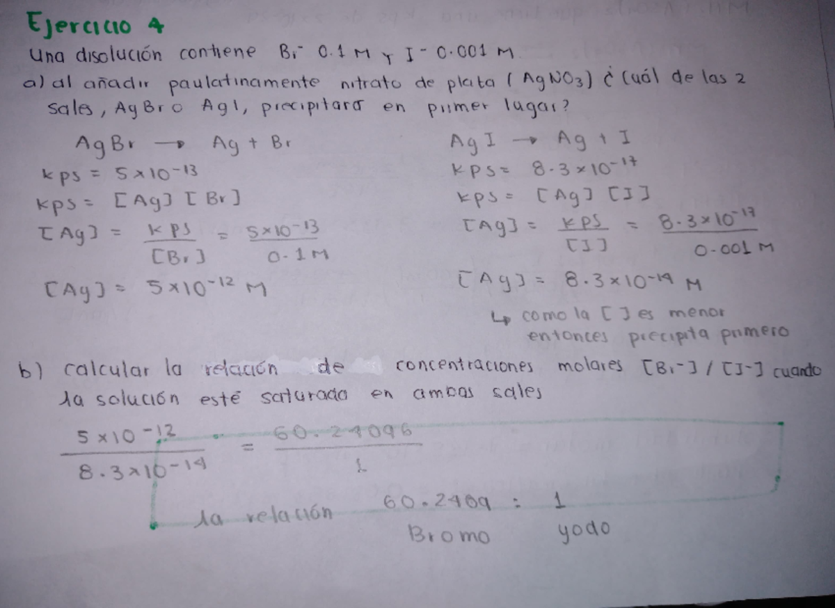 Ejercicio 4 (analítica) Examen Fenómenos De Precipitacion - Ejerci1o ...