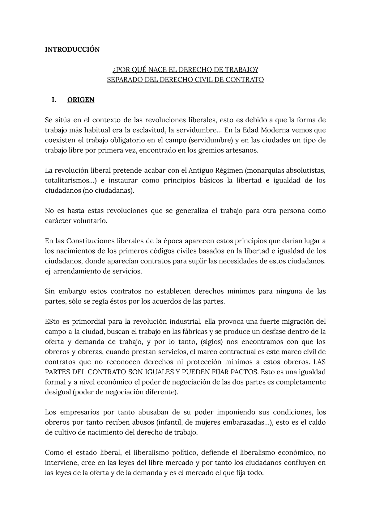 Derecho Sindical TEMA 1 - INTRODUCCIÓN ¿POR QUÉ NACE EL DERECHO DE ...