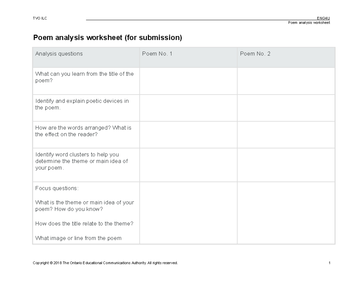Eng4u 02 poem analysis graphic org TVO ILC ENG4U Poem analysis