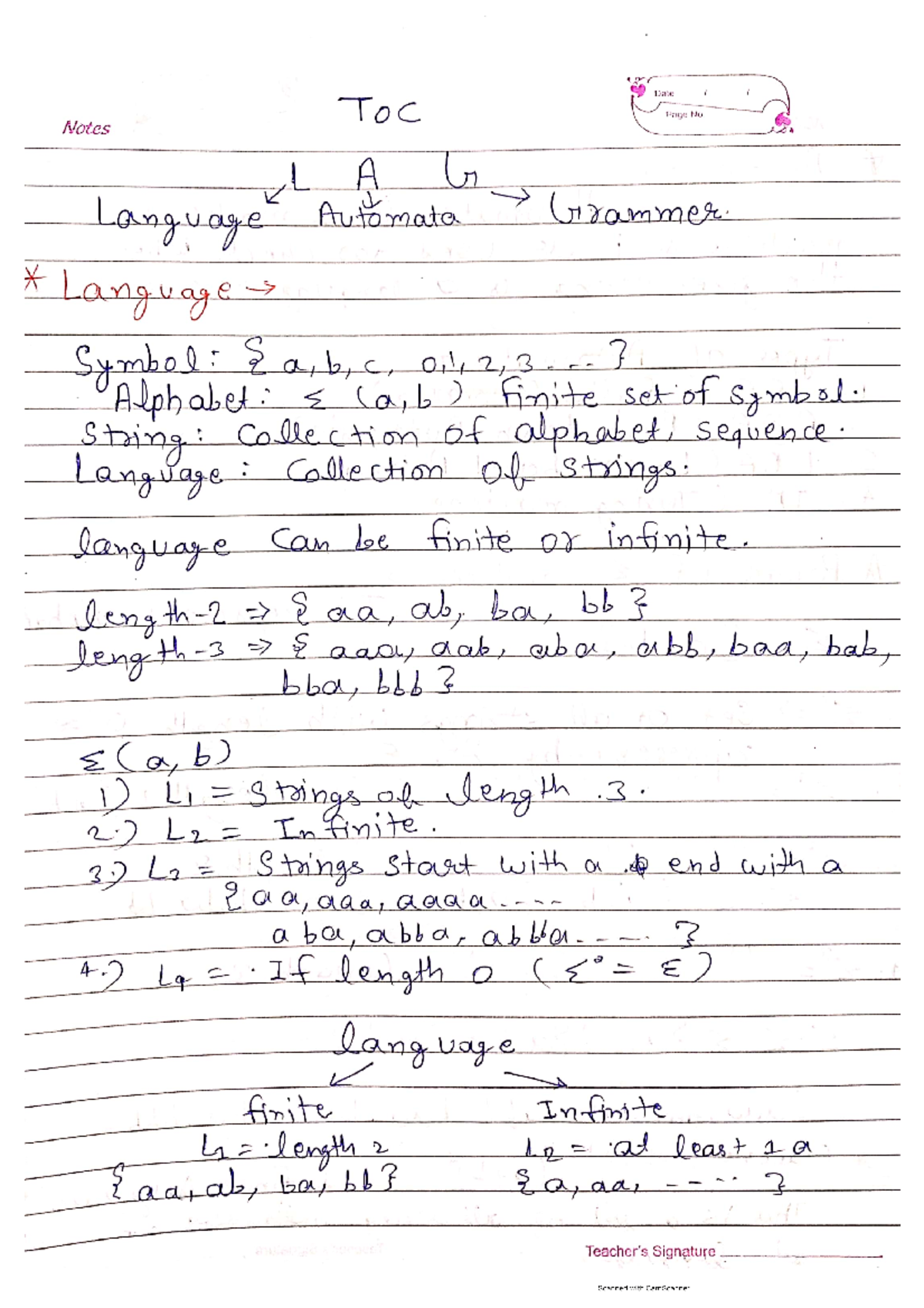 TOC - Btech Computer Science Notes - Theory Of Computation - Studocu