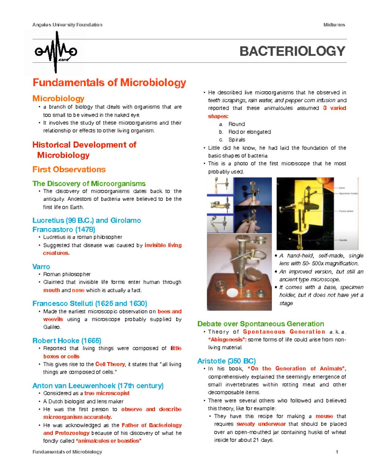 Fundamentals Of Microbiology - BACTERIOLOGY Fundamentals Of ...