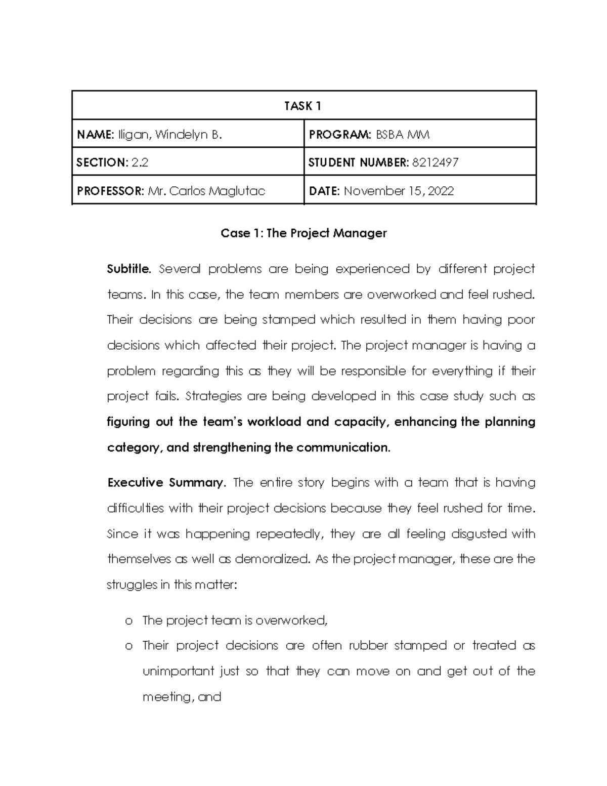 Final TASK 1 CASE 1 iusrgsngfydtrsee TASK 1 NAME Iligan, Windelyn