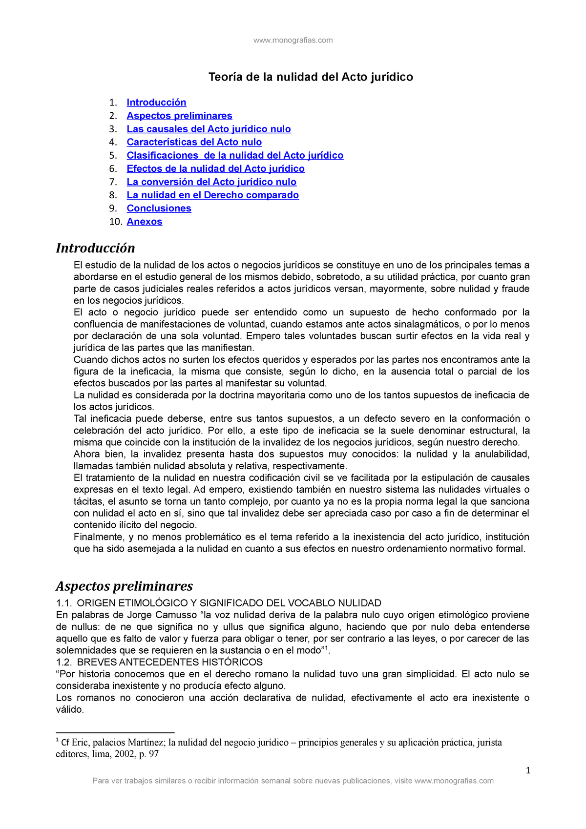 Teoria De La Nulidad Del Acto Juridico Teoría De La Nulidad Del Acto Jurídico 1 Introducción 8571