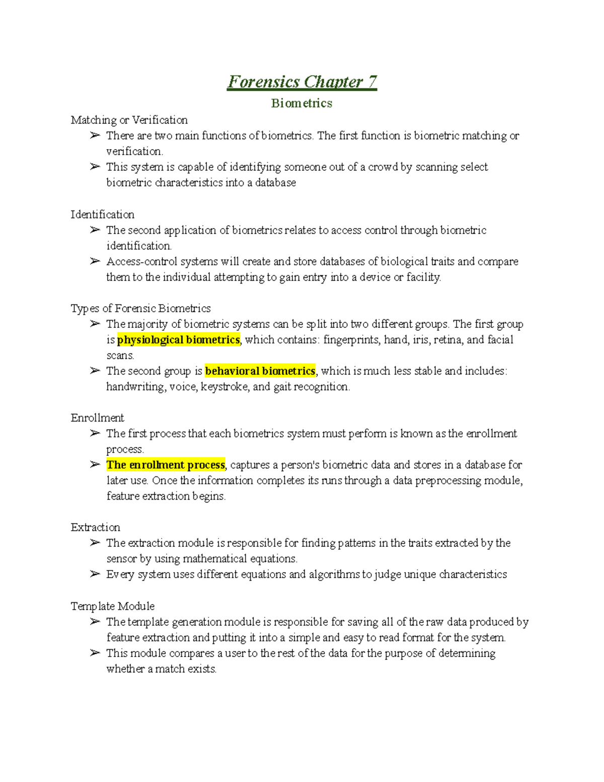 Forensics Ch 7 Master Review - Forensics Chapter 7 Biometrics Matching ...