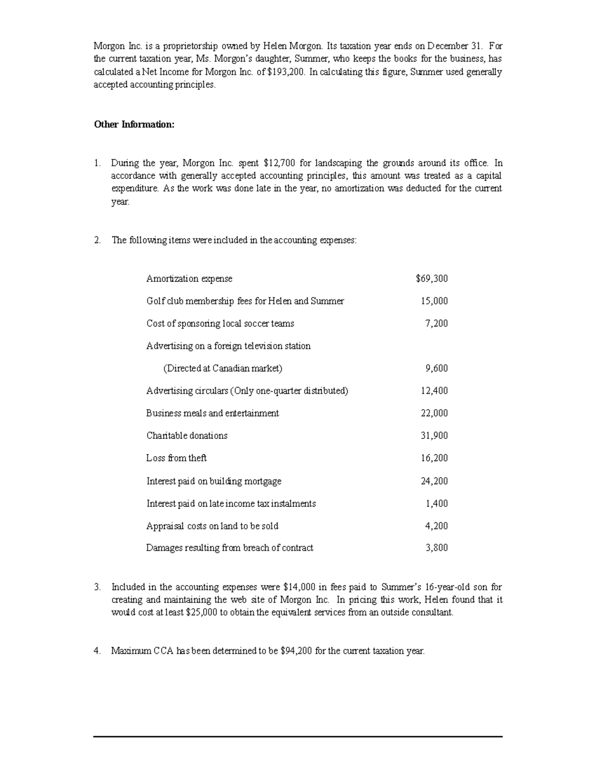 Acct226 Chapter 6 Problem 9 - Morgon Inc. Is A Proprietorship Owned By 