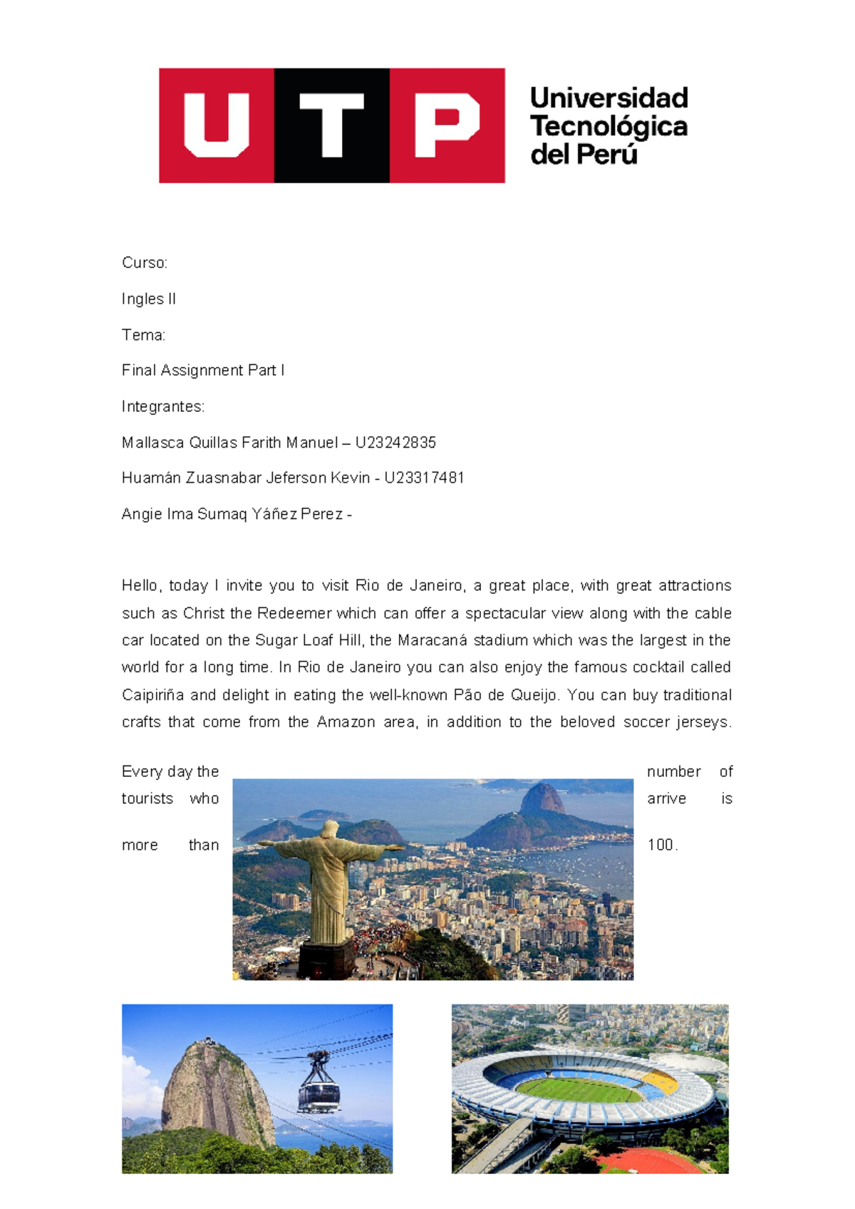Final Assignment Part I - Curso: Ingles II Tema: Final Assignment Part ...