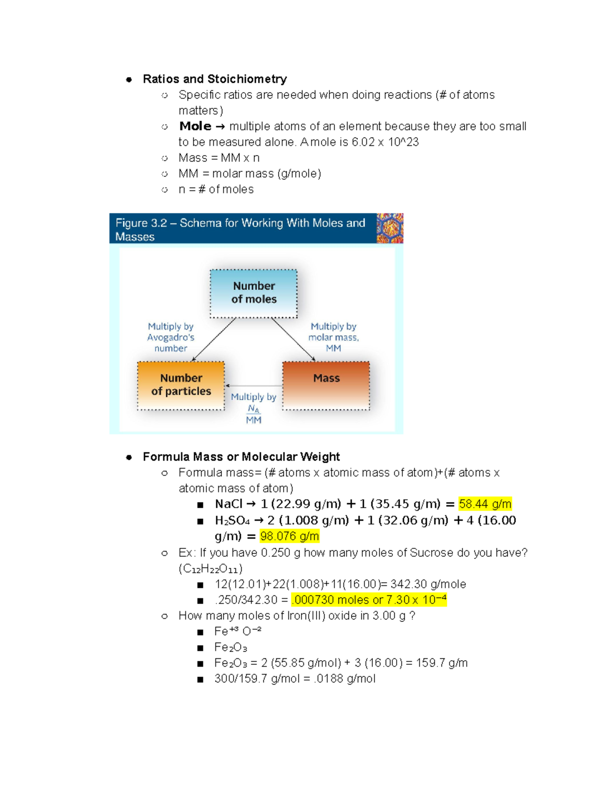 Chemistry 1127Q Chapter 3 Stoicheometry - Ratios and Stoichiometry ...