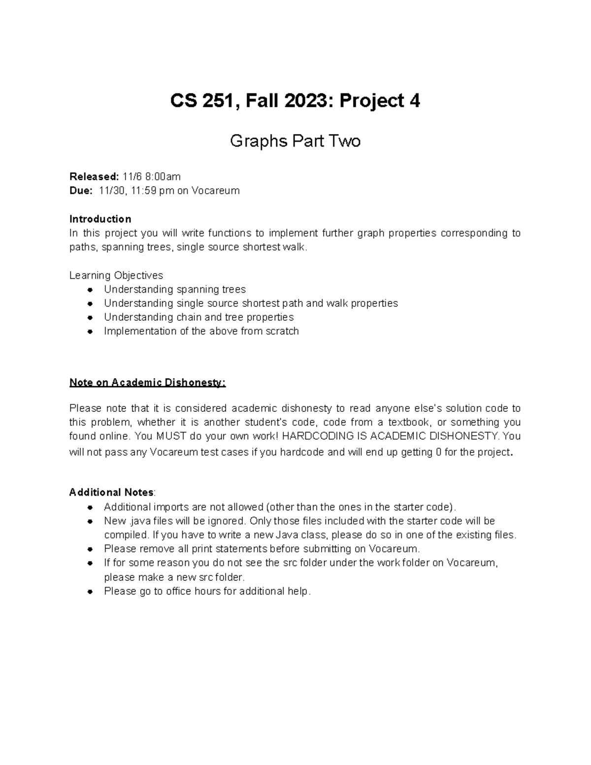 Project 4 Handout - CS 251, Fall 2023: Project 4 Graphs Part Two ...