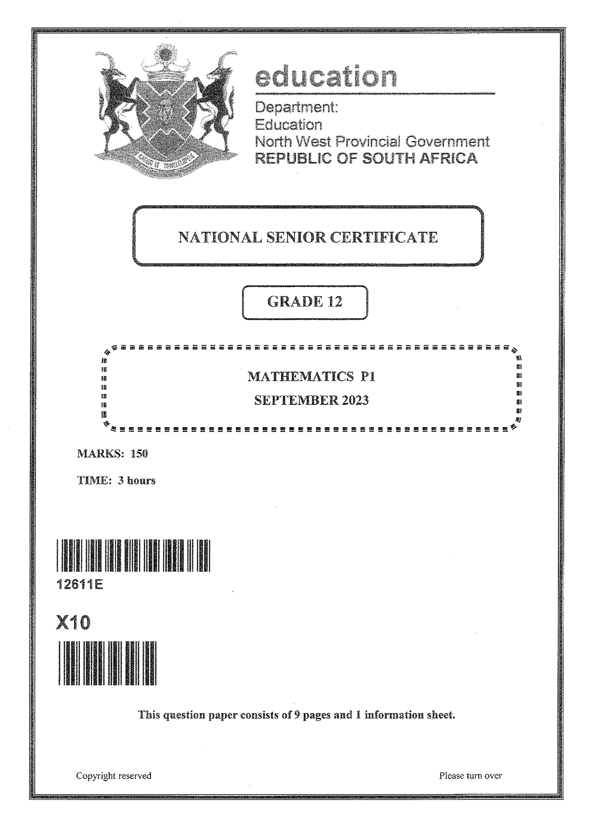 Sept%202023%20NW%20Maths%20P1%20%28Eng%29 - NDCRO2 - Studocu