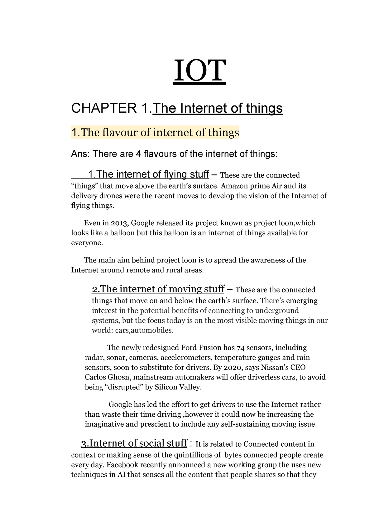 Iot Notes - IOT CHAPTER 1 Internet Of Things 1 Flavour Of Internet Of ...