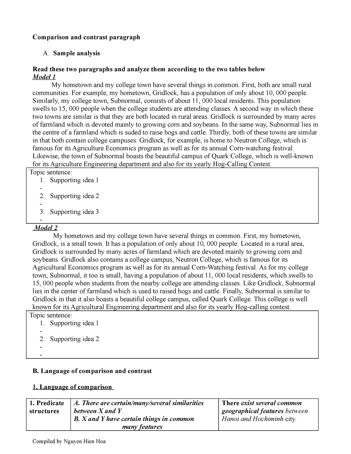 Comparison And Contrast Paragraph Version 2 - Comparison And Contrast ...