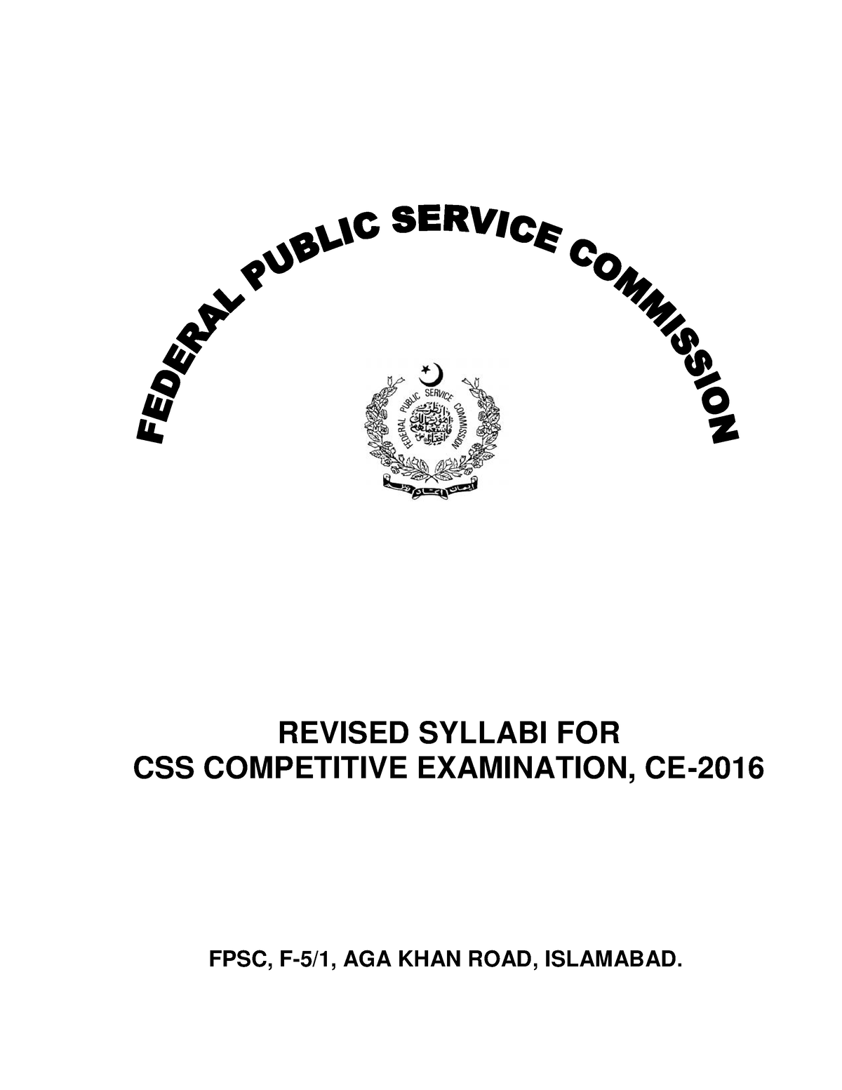 CSS Syllabus PDF Download - REVISED SYLLABI FOR CSS COMPETITIVE ...