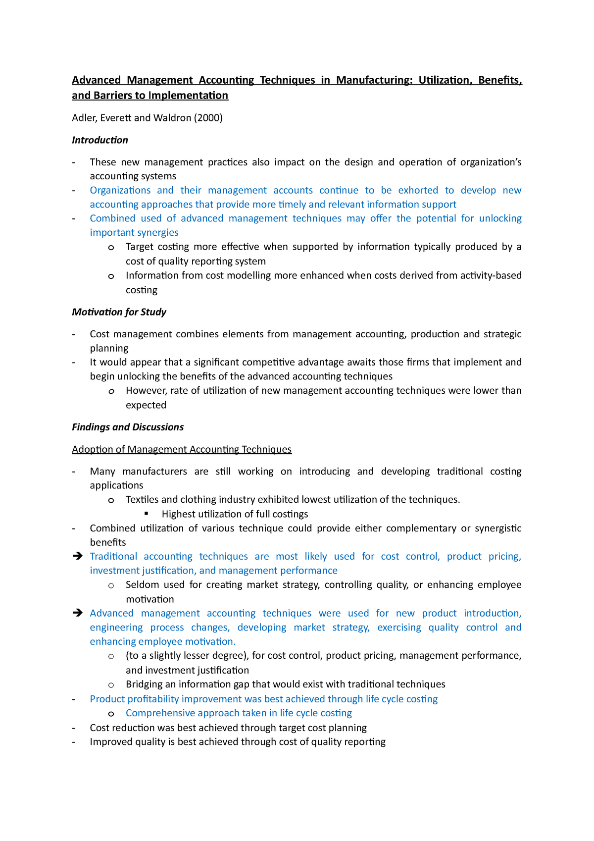 Lec 3 Advanced Management Accounting Techniques in Manufacturing (Adler