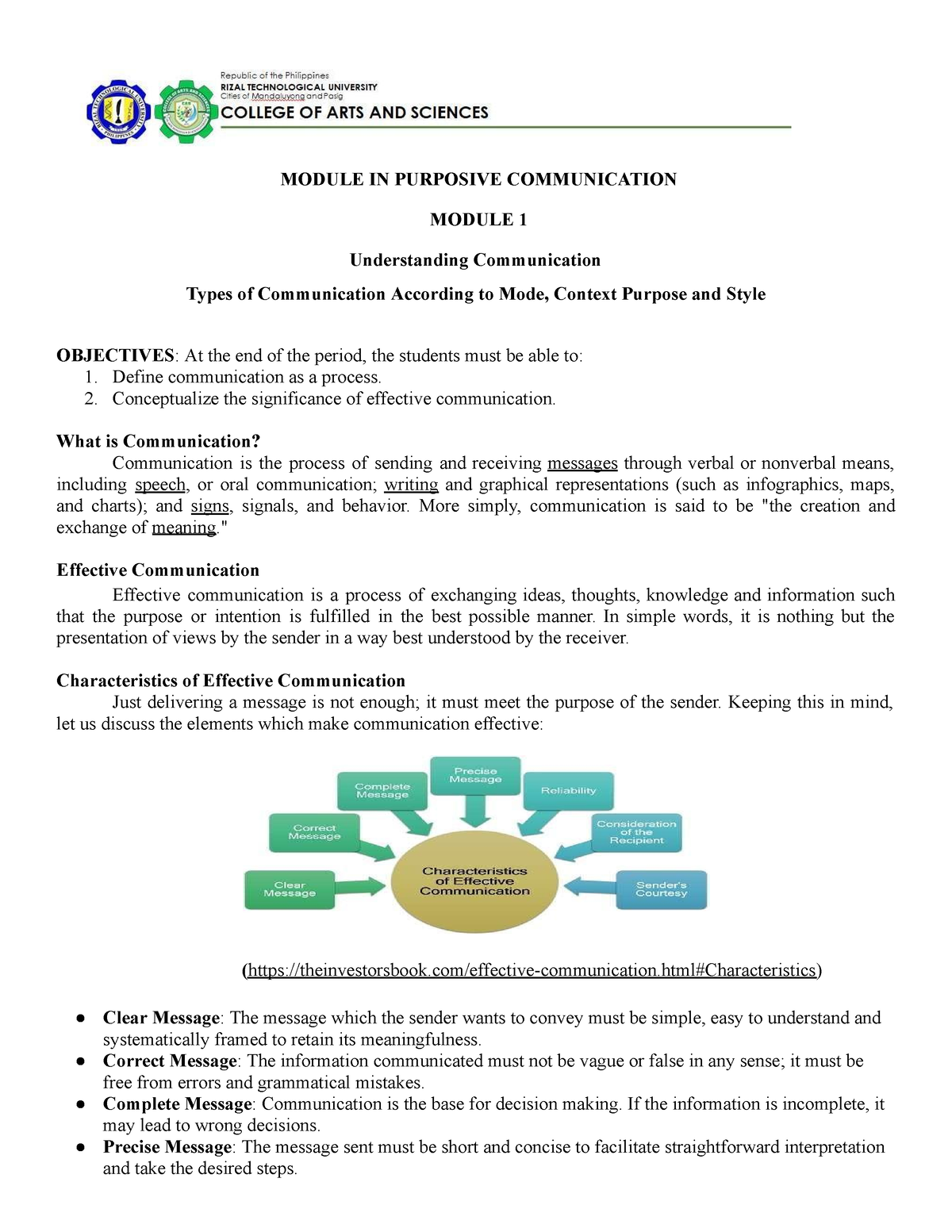 Module IN Purposive Communication - MODULE IN PURPOSIVE COMMUNICATION ...