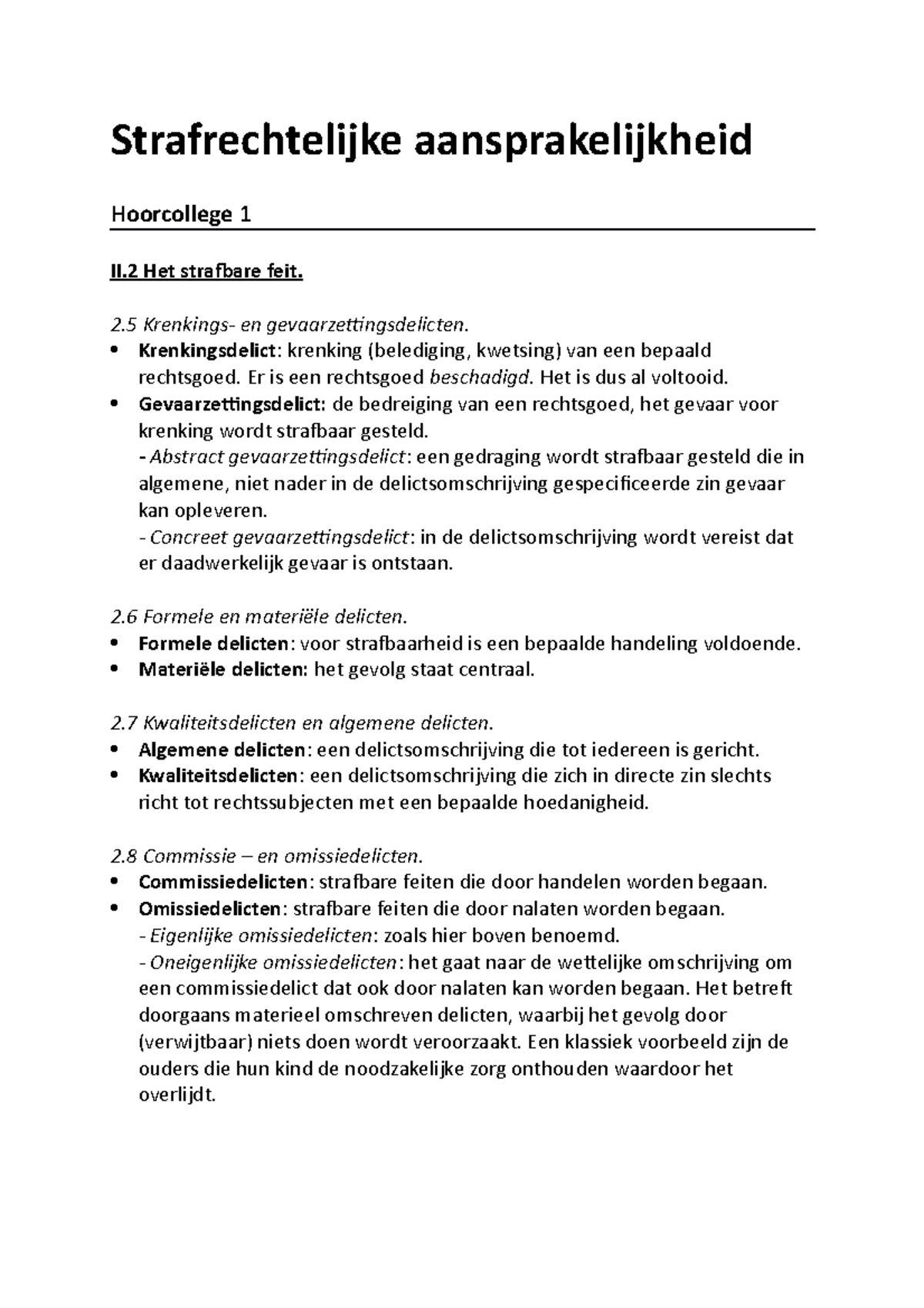 Strafrechtelijke Aansprakelijkheid - 2 En Gevaarzettingsdelicten ...