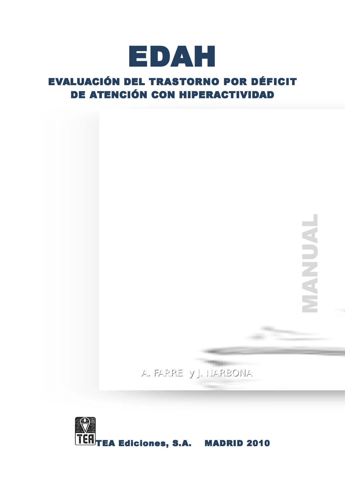 Edahevaluación Del Trastorno Por Déficit De Atención Con Hiperactividad Manual Sexta Edición 5379