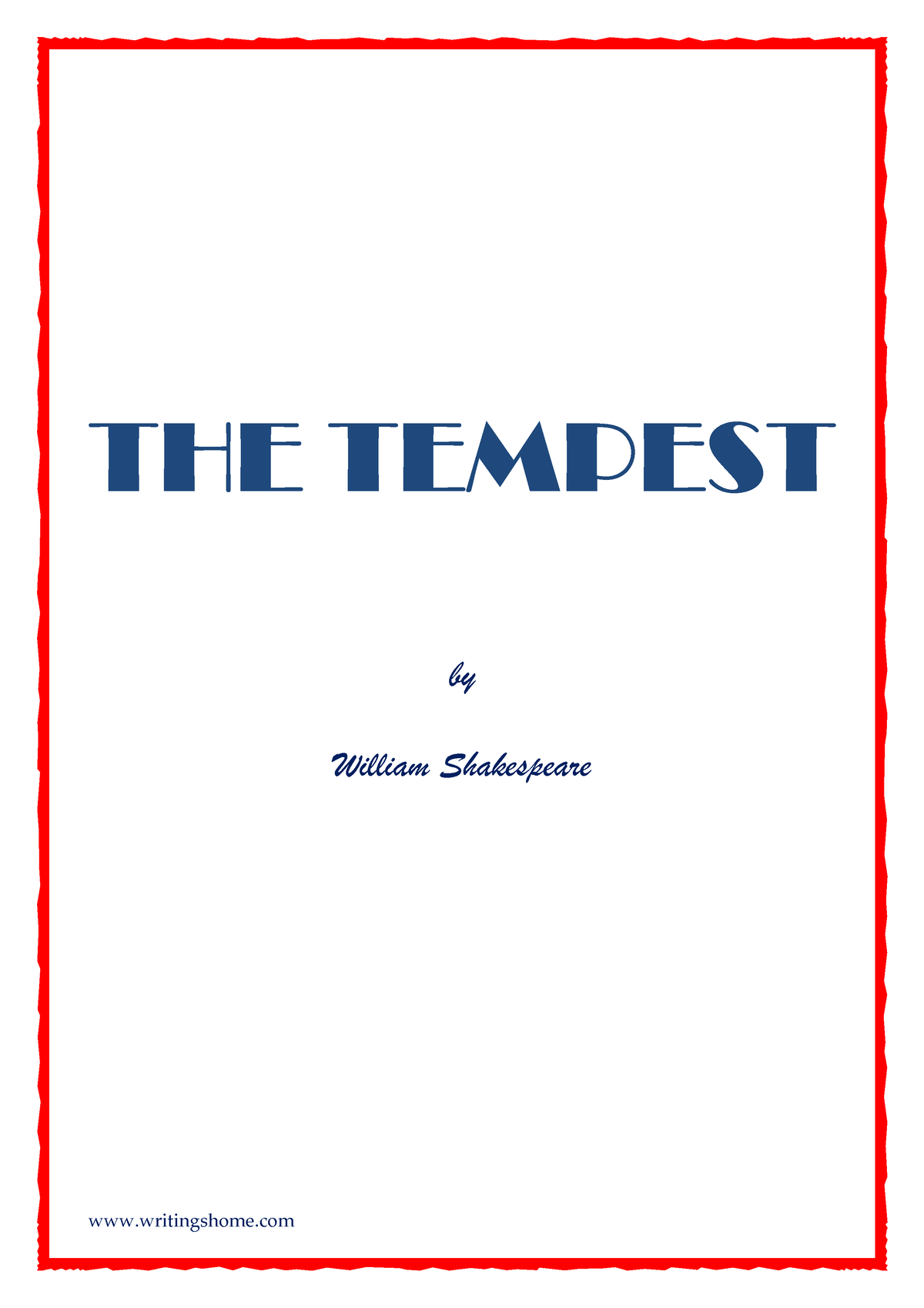 William Shakespeare - The Tempest - - Studocu