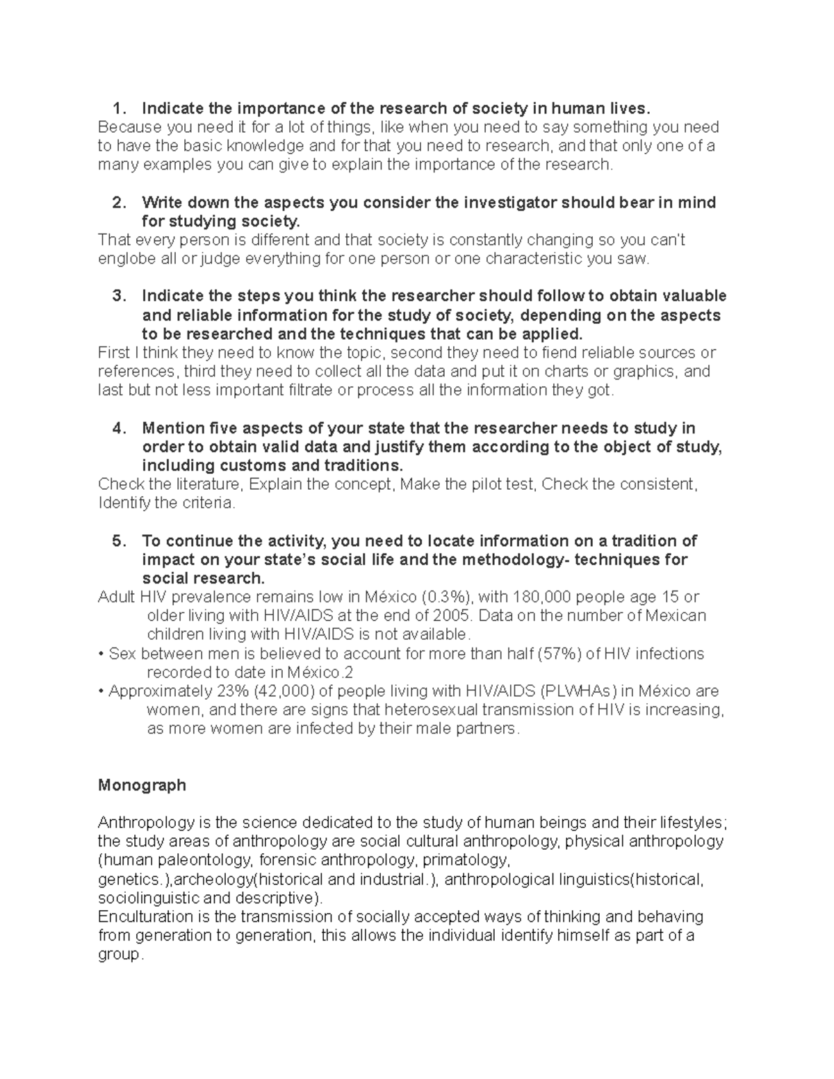 Act 3 anthropology culture chart of the act - 1. Indicate the ...