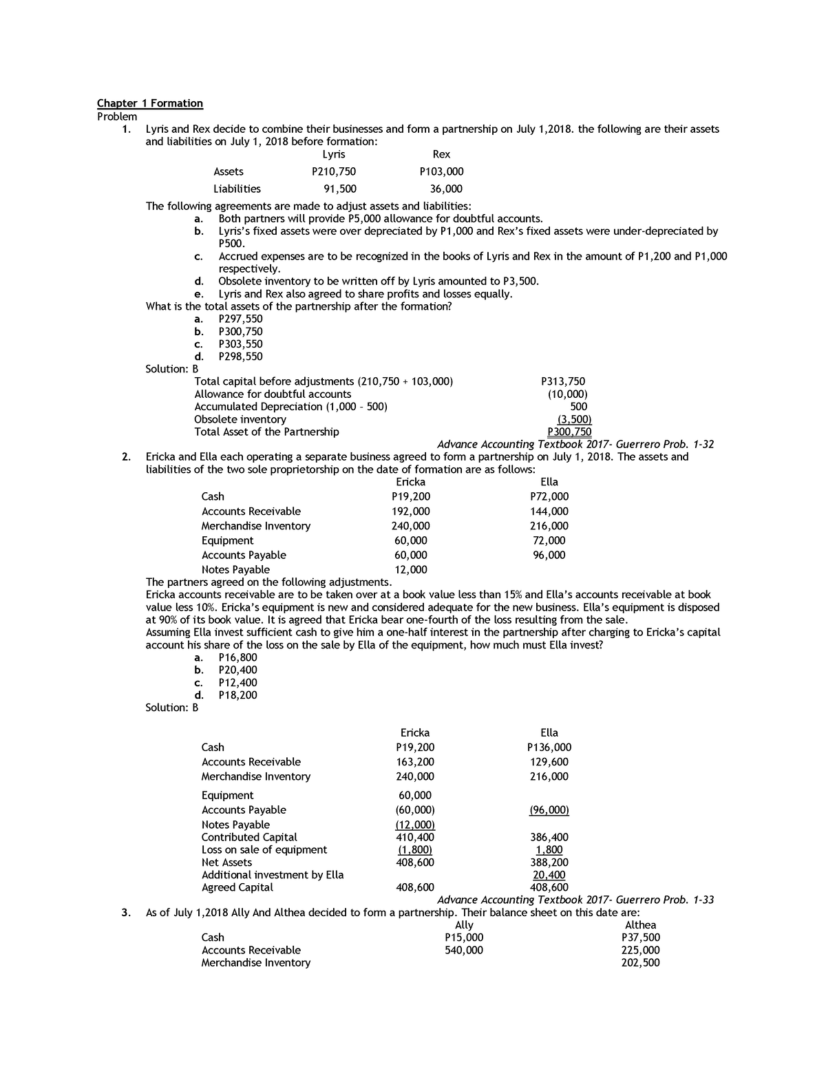 Scfull - tax - Chapter 1 Formation Problem 1. Lyris and Rex decide to ...