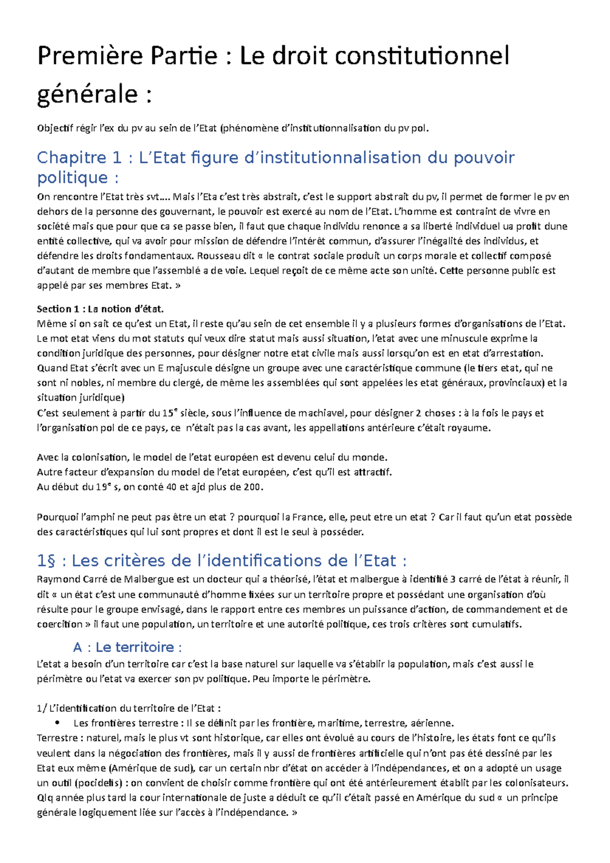 Parti 1 Chp 1 L’Etat Figure D’institutionnalisation Du Pouvoir ...