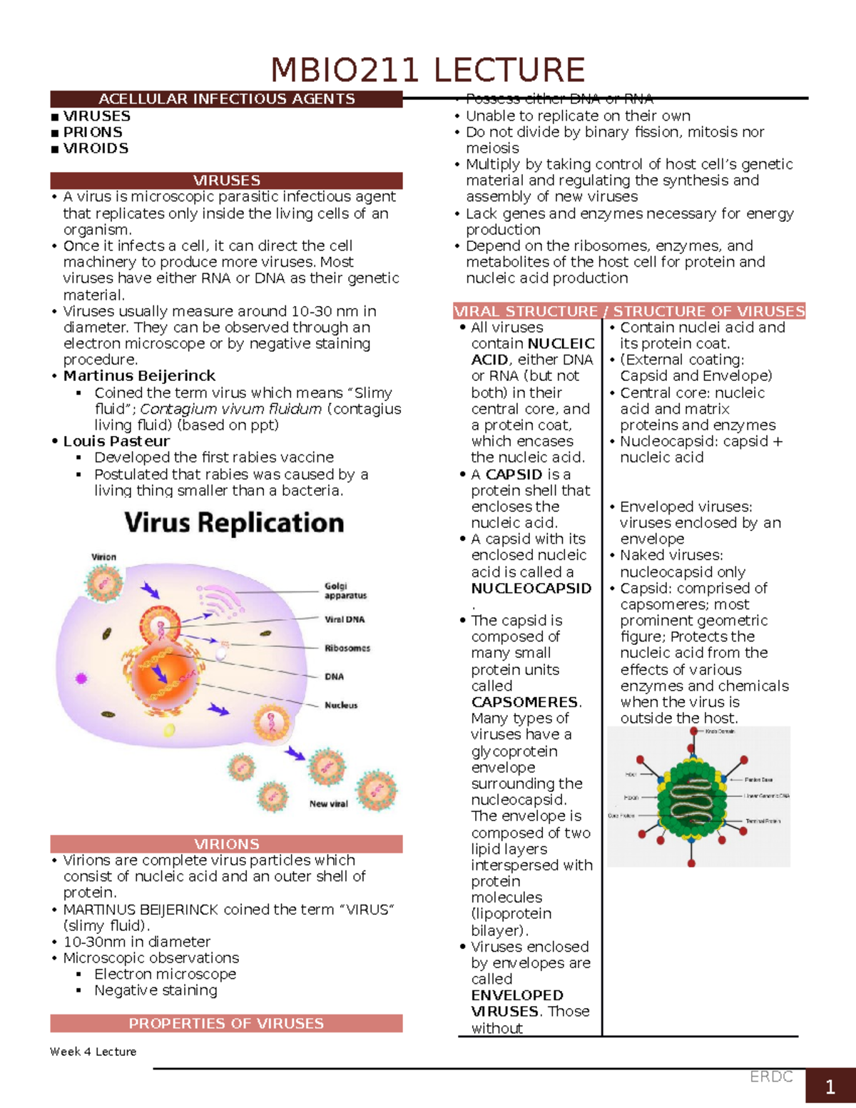 MBIO211 Acellular Infectious Agents - ERDC ACELLULAR INFECTIOUS AGENTS ...