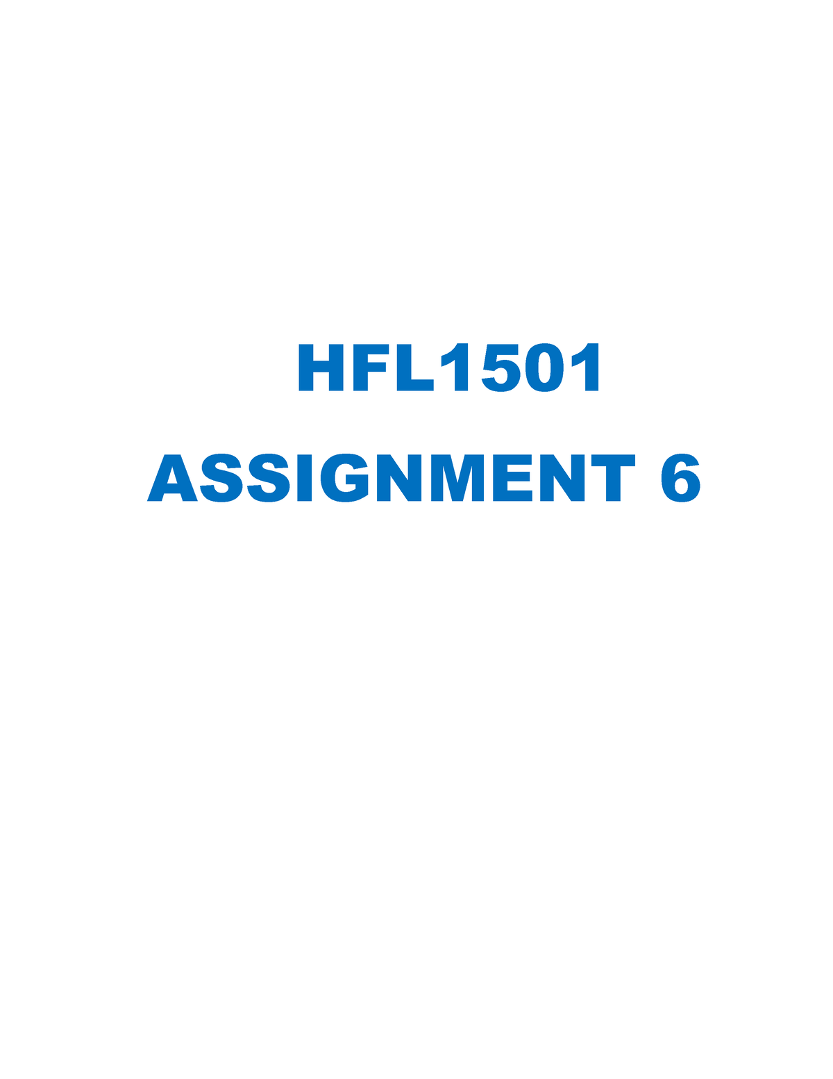 hfl1501 assignment 6 2023