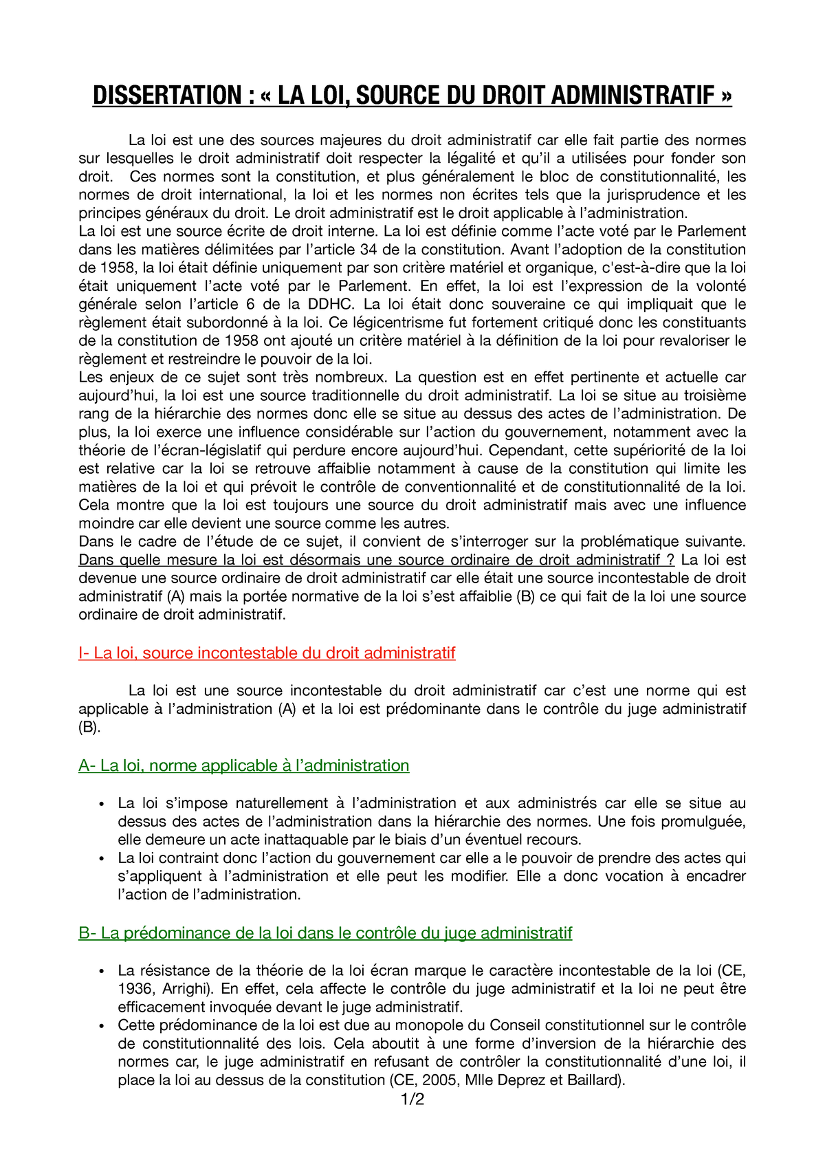 la jurisprudence source du droit administratif dissertation