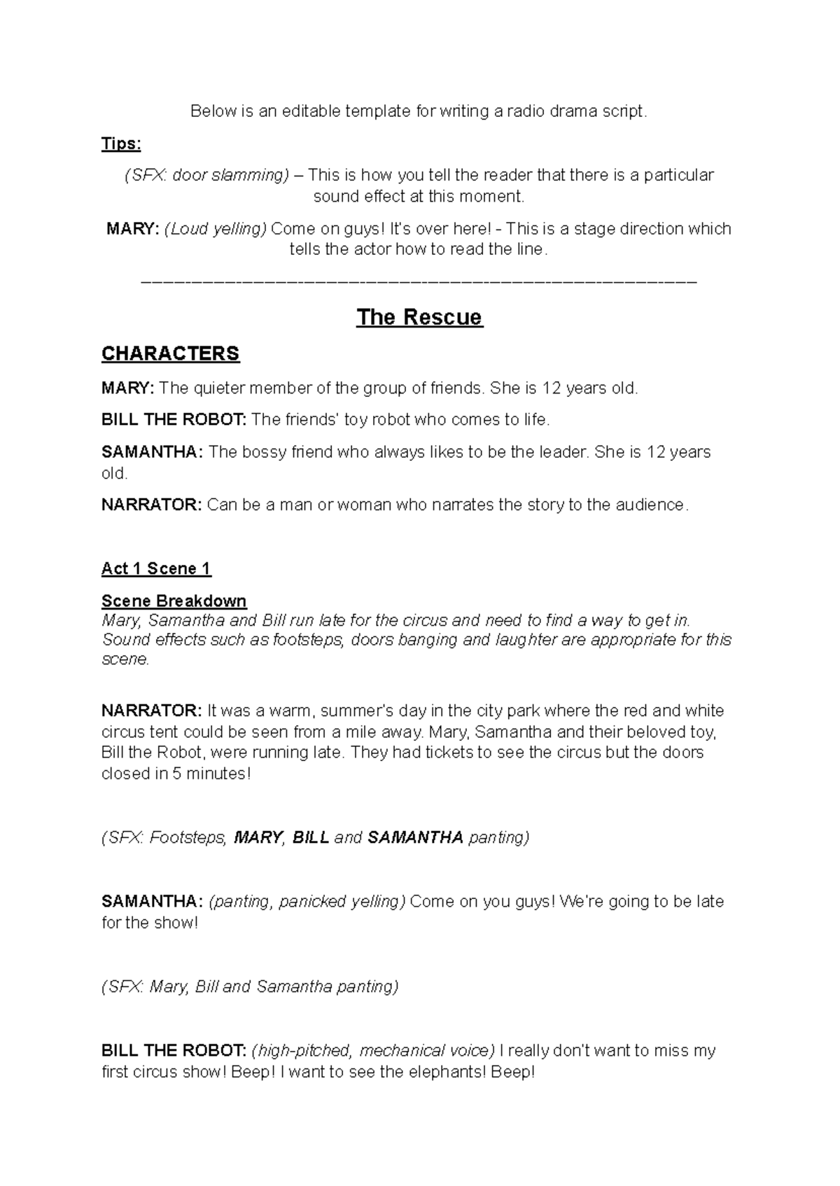 Radio Drama Script Template Below Is An Editable Template For Writing A Radio Drama Script