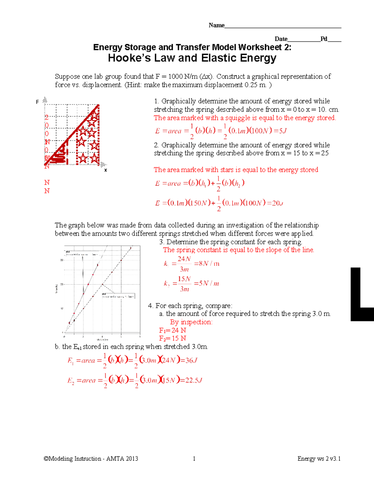 Energy ws 2key idk work Name Date Pd Energy Storage and Transfer Model Worksheet 2 Hooke’s