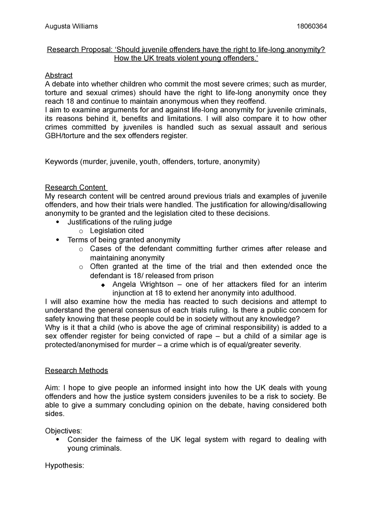 example of a criminology research proposal