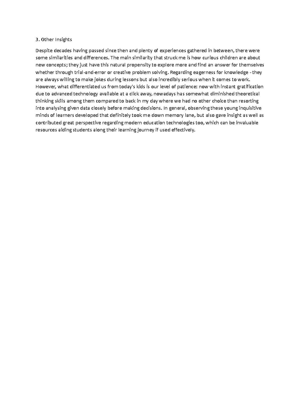 FS answer teacher knowledge on content and pedagogy - Other Insights ...