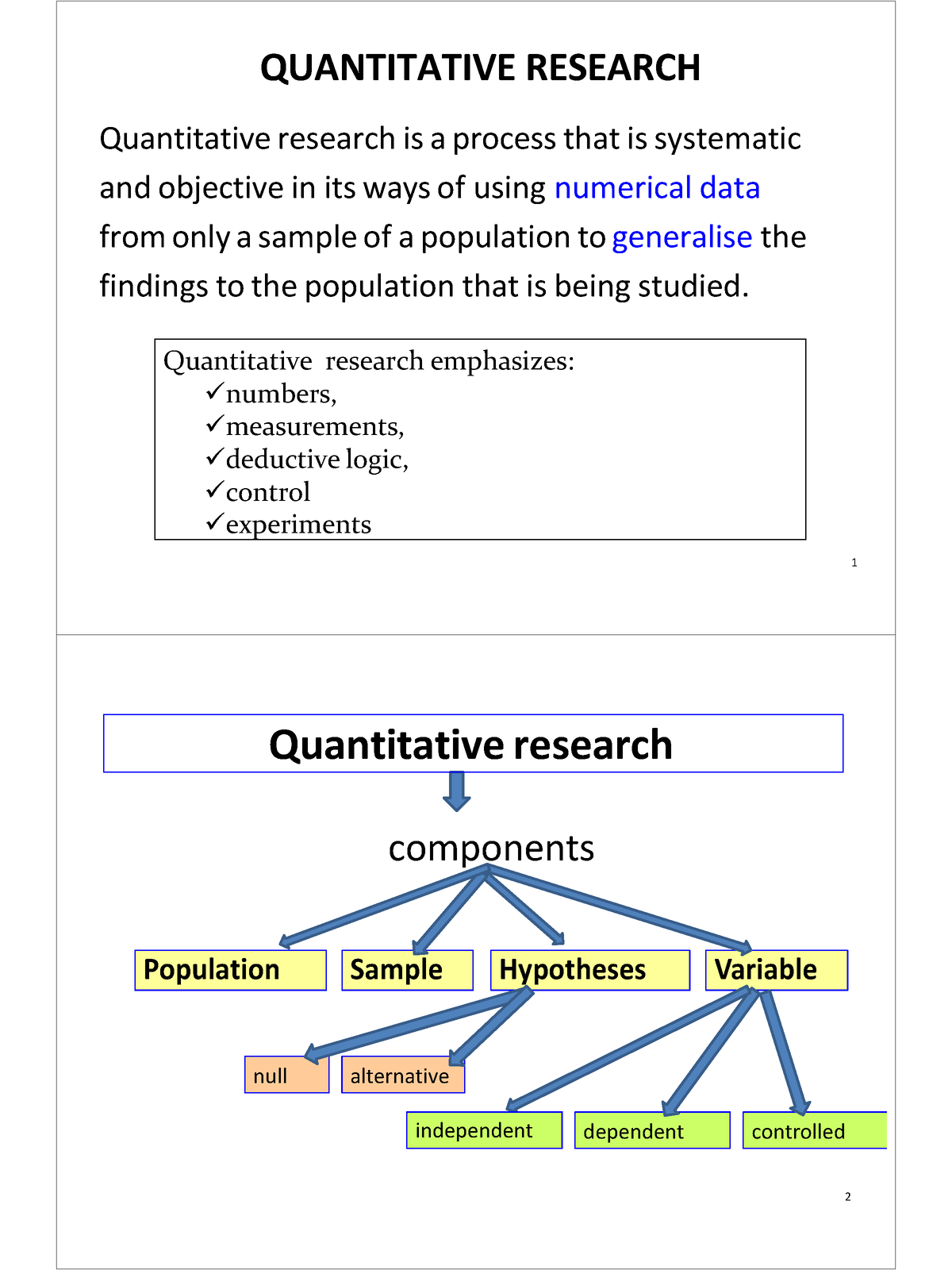 quantitative research methods lecture notes pdf