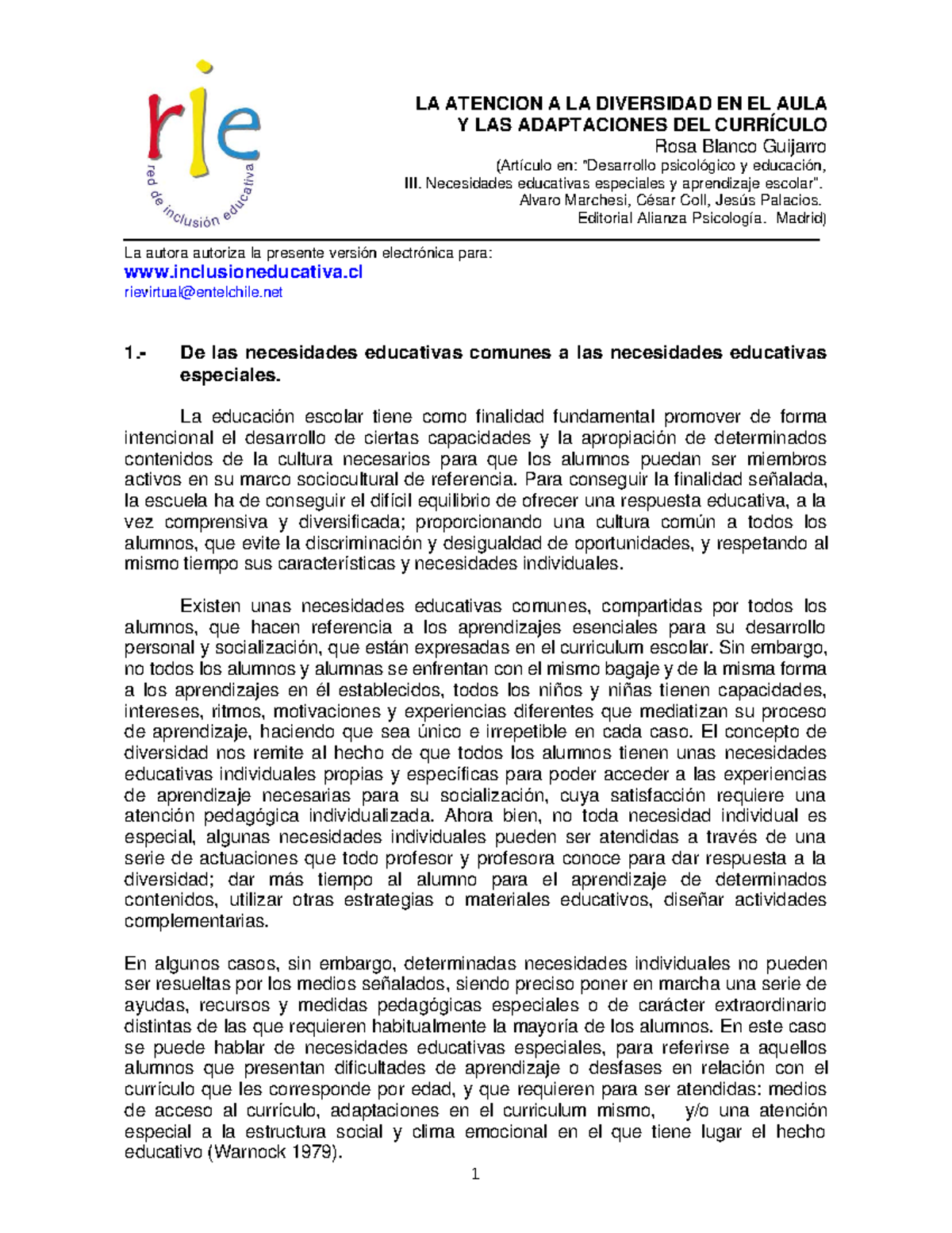 La atencion a la diversidad en el aula - LA ATENCION A LA DIVERSIDAD EN ...