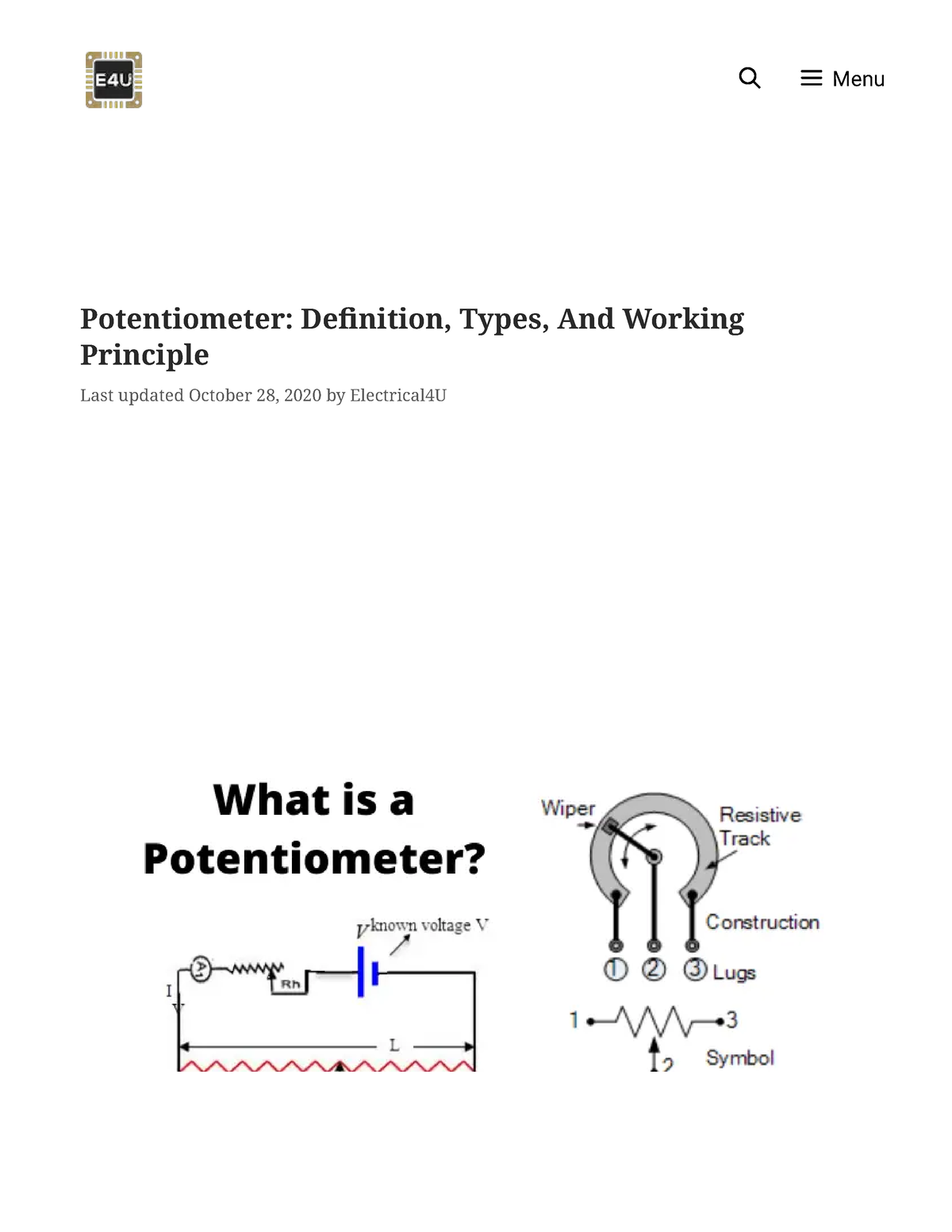 Potentiometer Definition, Types, And Working Principle Potentiometer