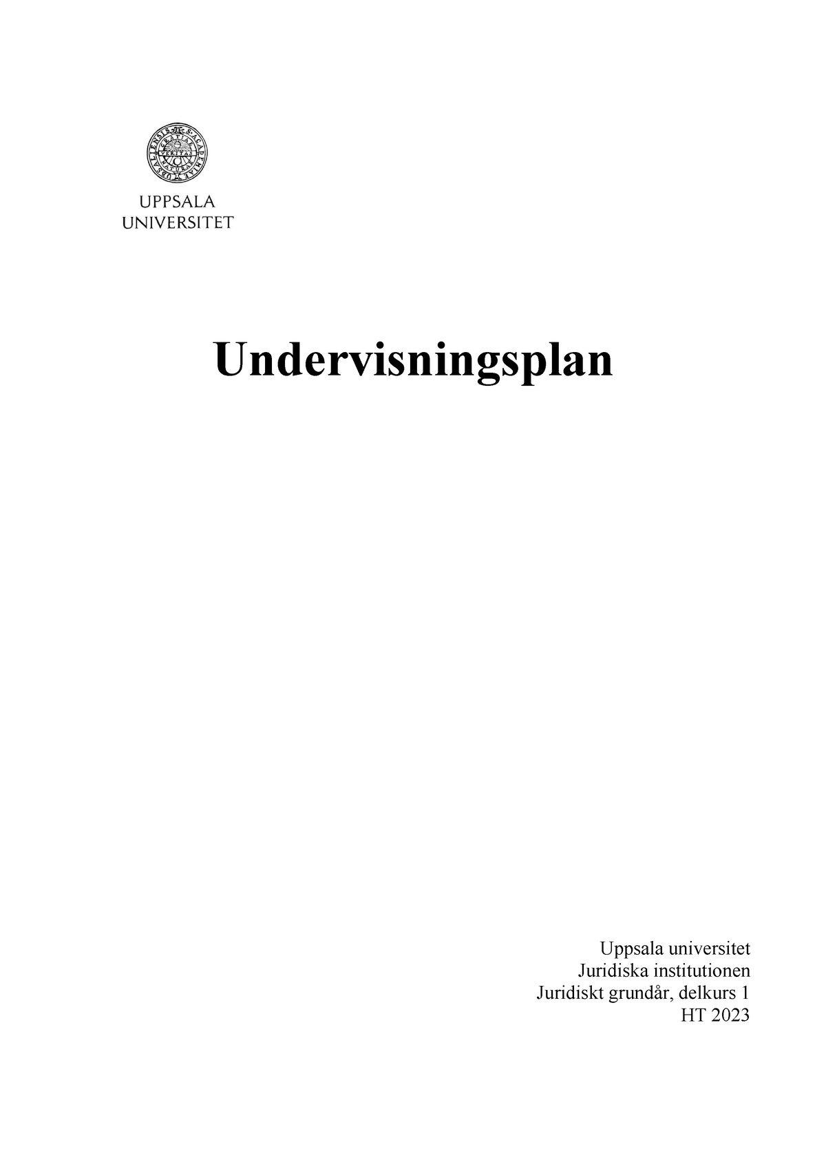 Undervisningsplan JG CG HT23 - SU - Studocu