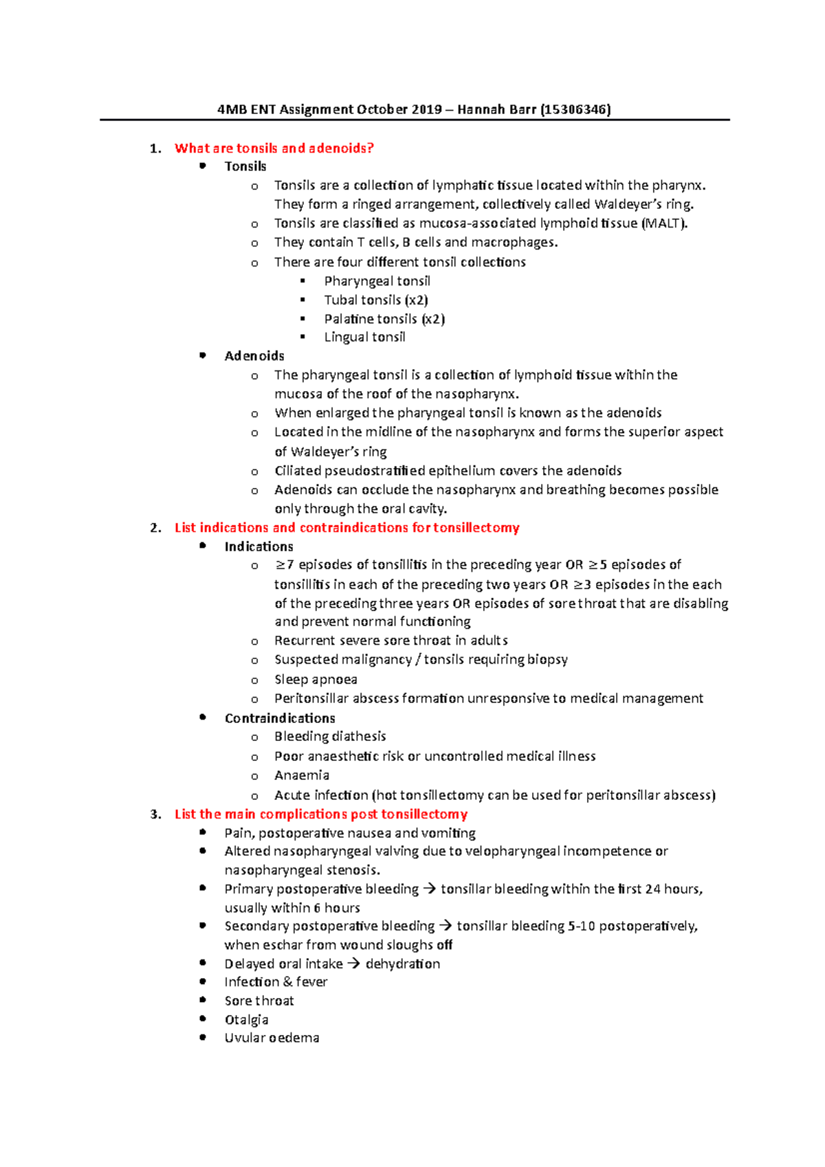 ENT Assignment - Answers to the mandatory ENT assessment due in ...
