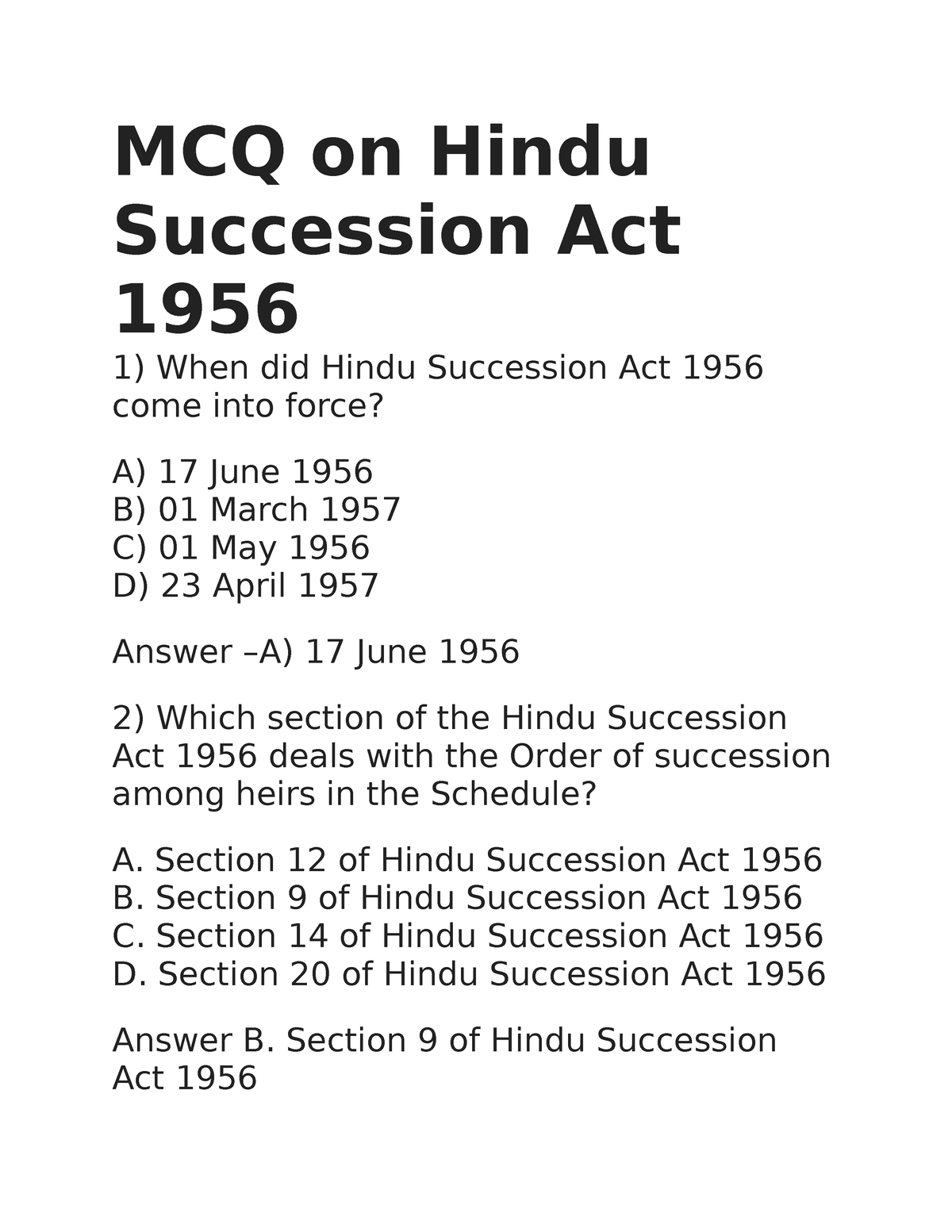 mcq-on-hindu-succession-act-1956-mcq-on-hindu-succession-act-1956